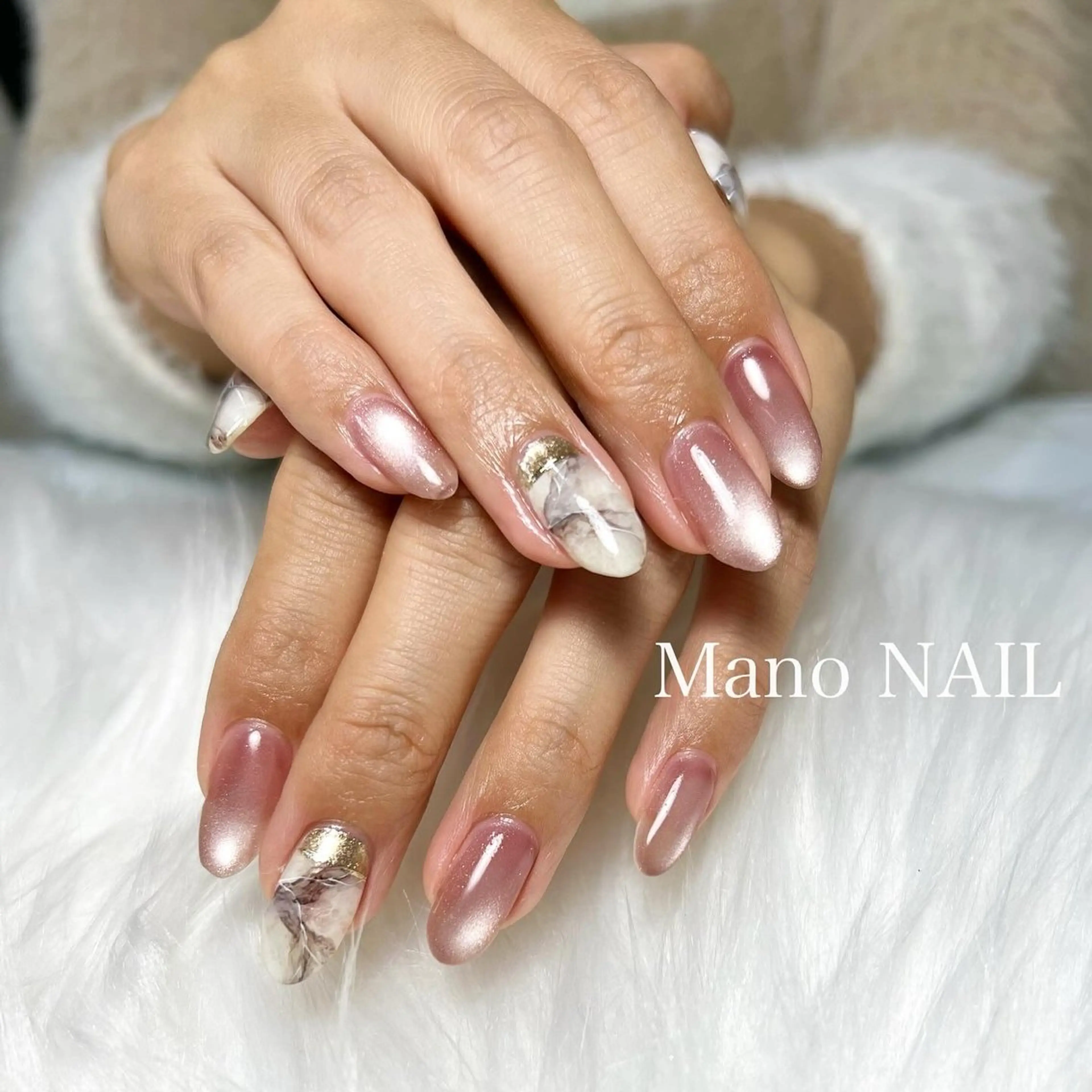 ネイル アートネイル 大理石ネイル(マーブル) ハンドネイル Mano NAILのネイルデザイン