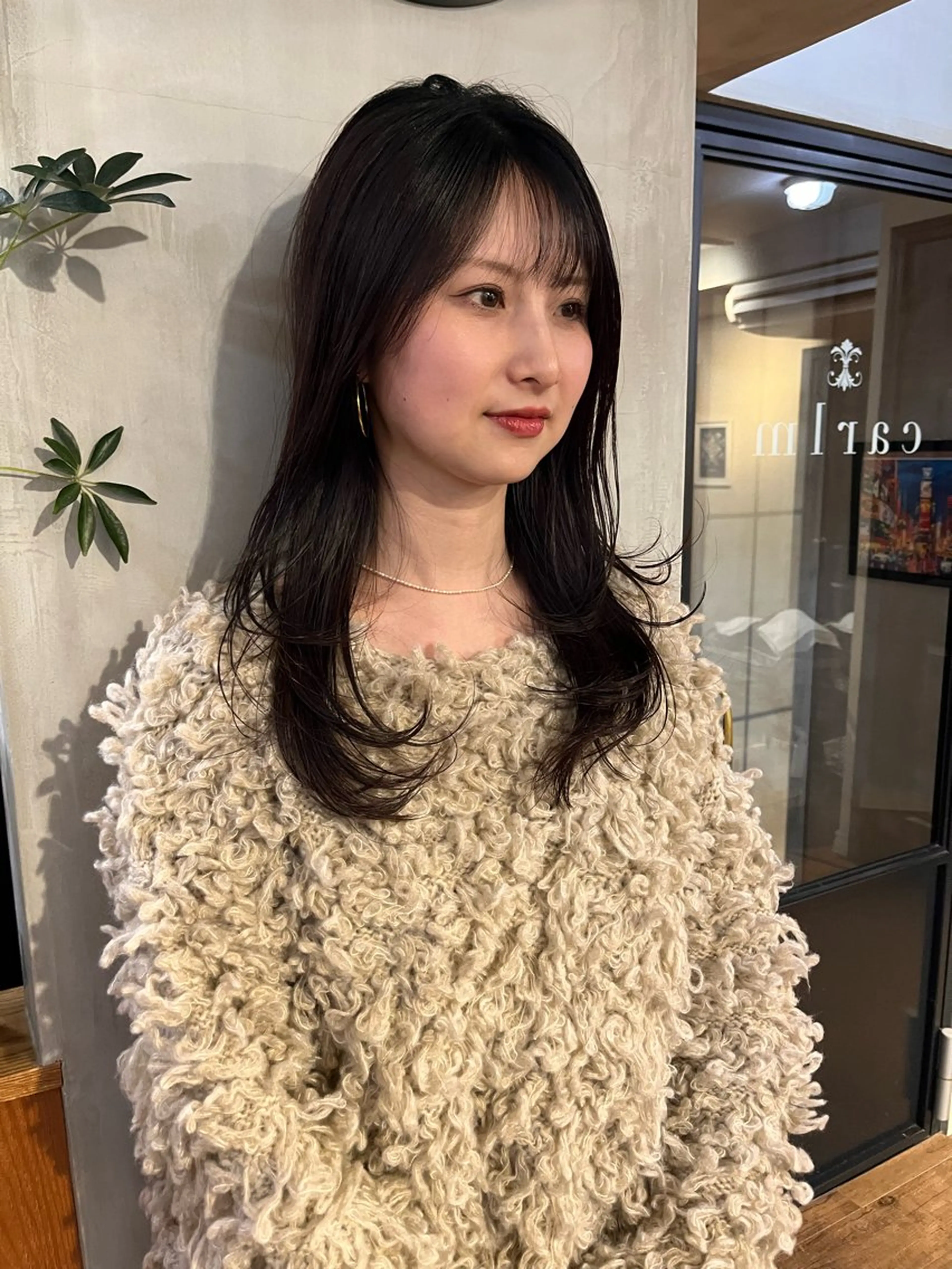 ロング カラー 顔まわりレイヤー レイヤーカット ロング 小顔カット カット ヘアカラー 上川 美幸のヘアスタイル