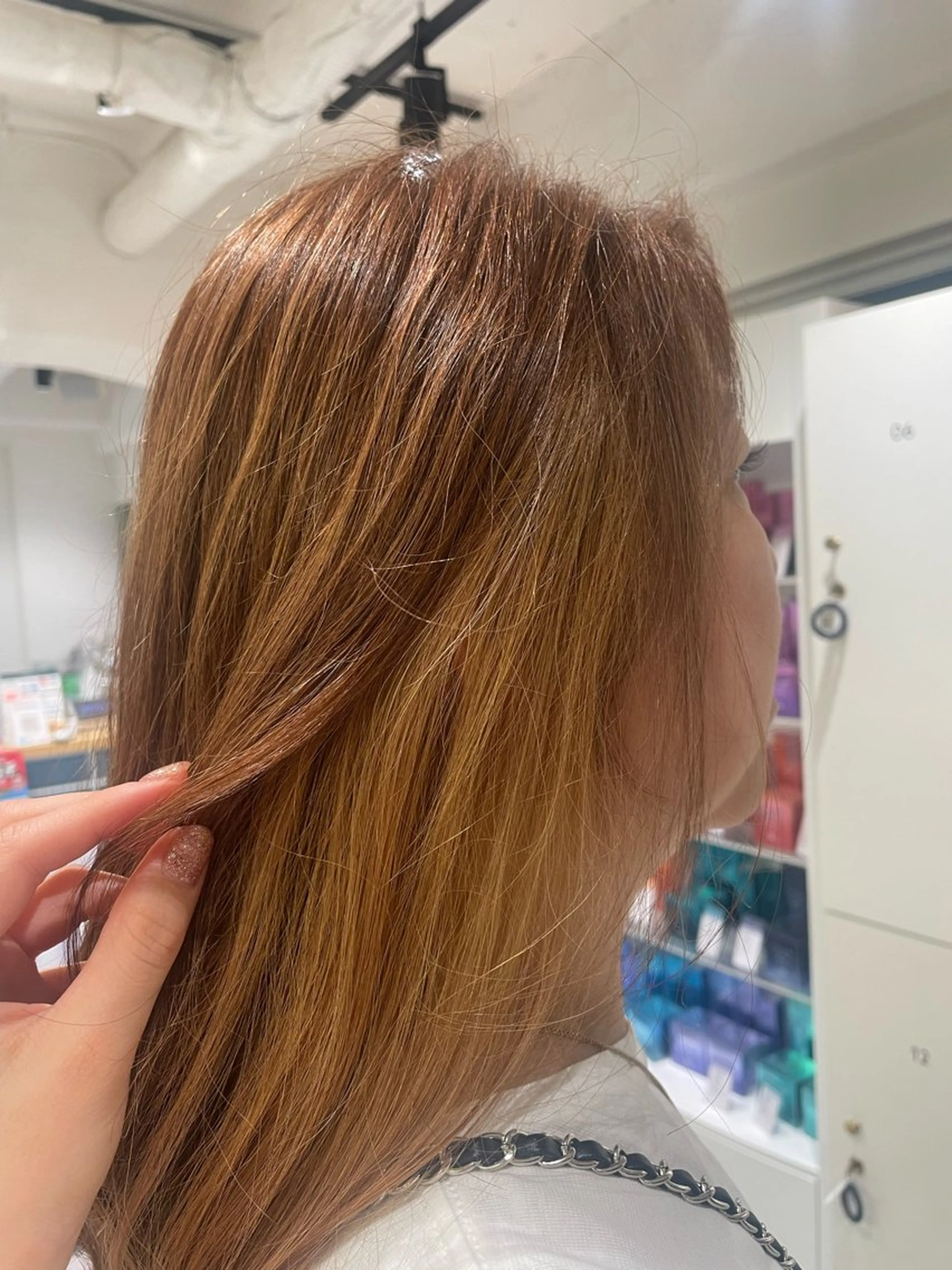 ロング カラー ベージュカラー ブラウンカラー イヤリングカラー モデル募集中🍤 清水 美陽のヘアスタイル