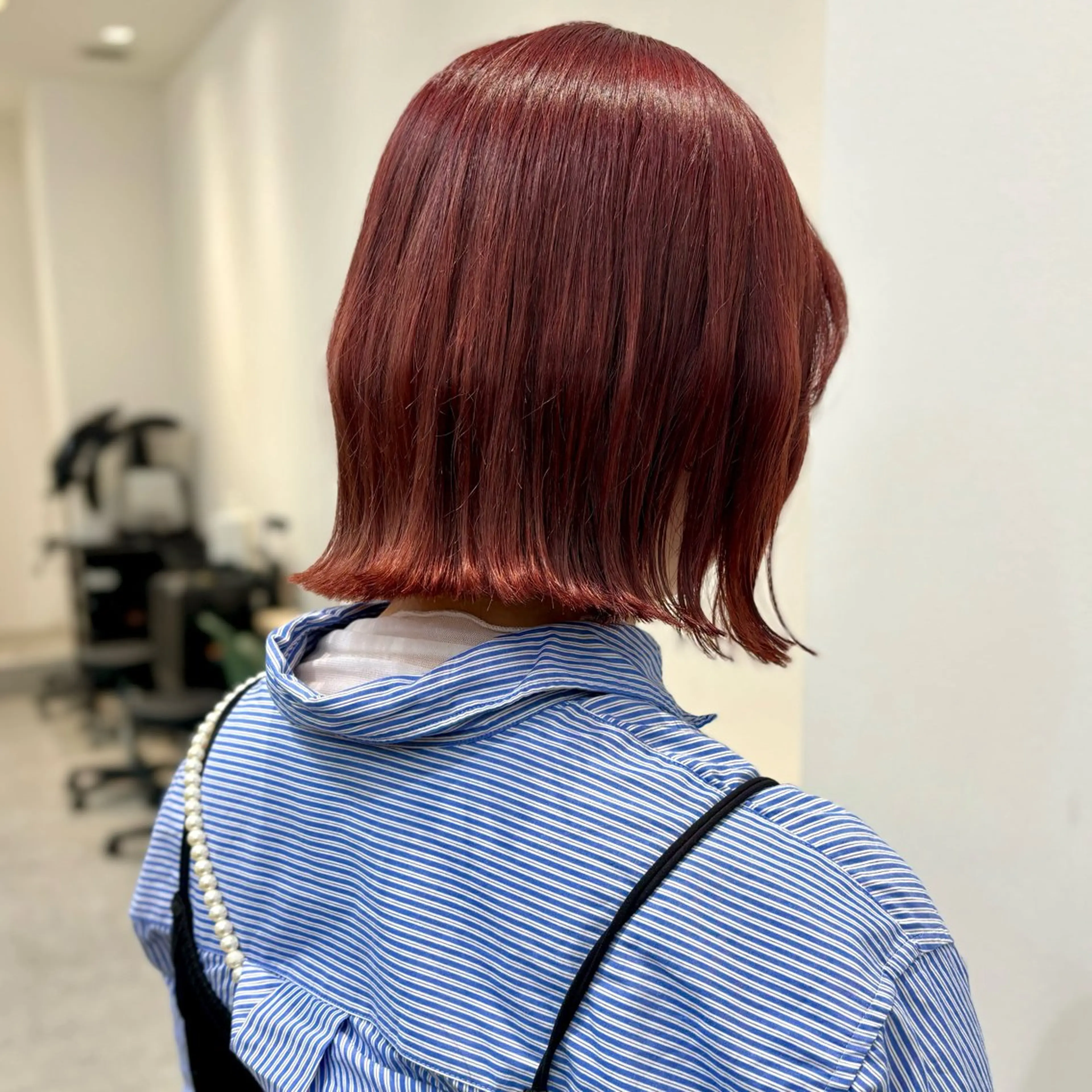 ショート カラー ヘアアレンジ レッドカラー Apero【アペロ】所属・パーマ/暖色/ボブ イワタテ🇰🇷のヘアスタイル