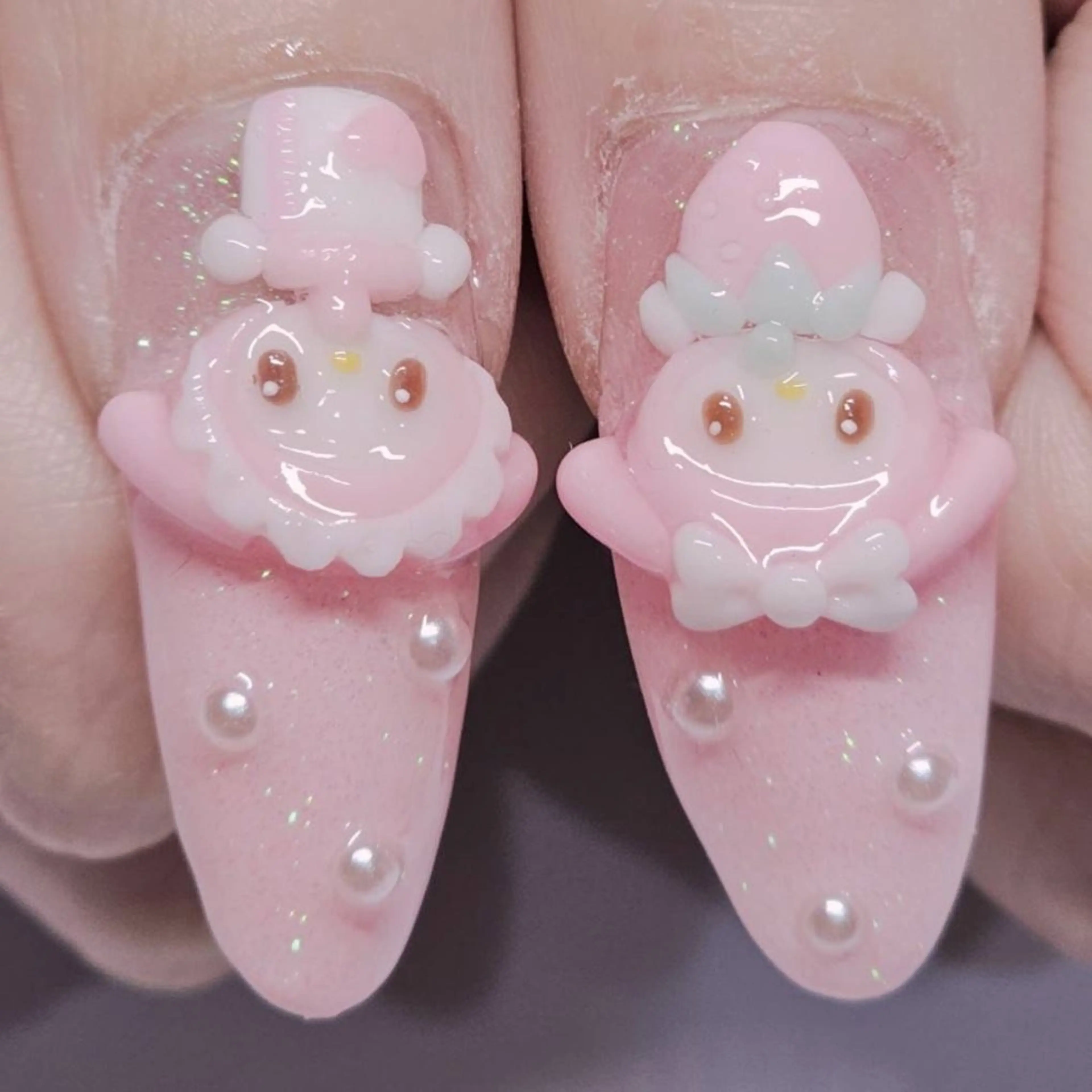 ネイル アートネイル クリアネイル グラデーション ハート ラメ(グリッター) ハンドネイル よしだ ひろきのネイルデザイン