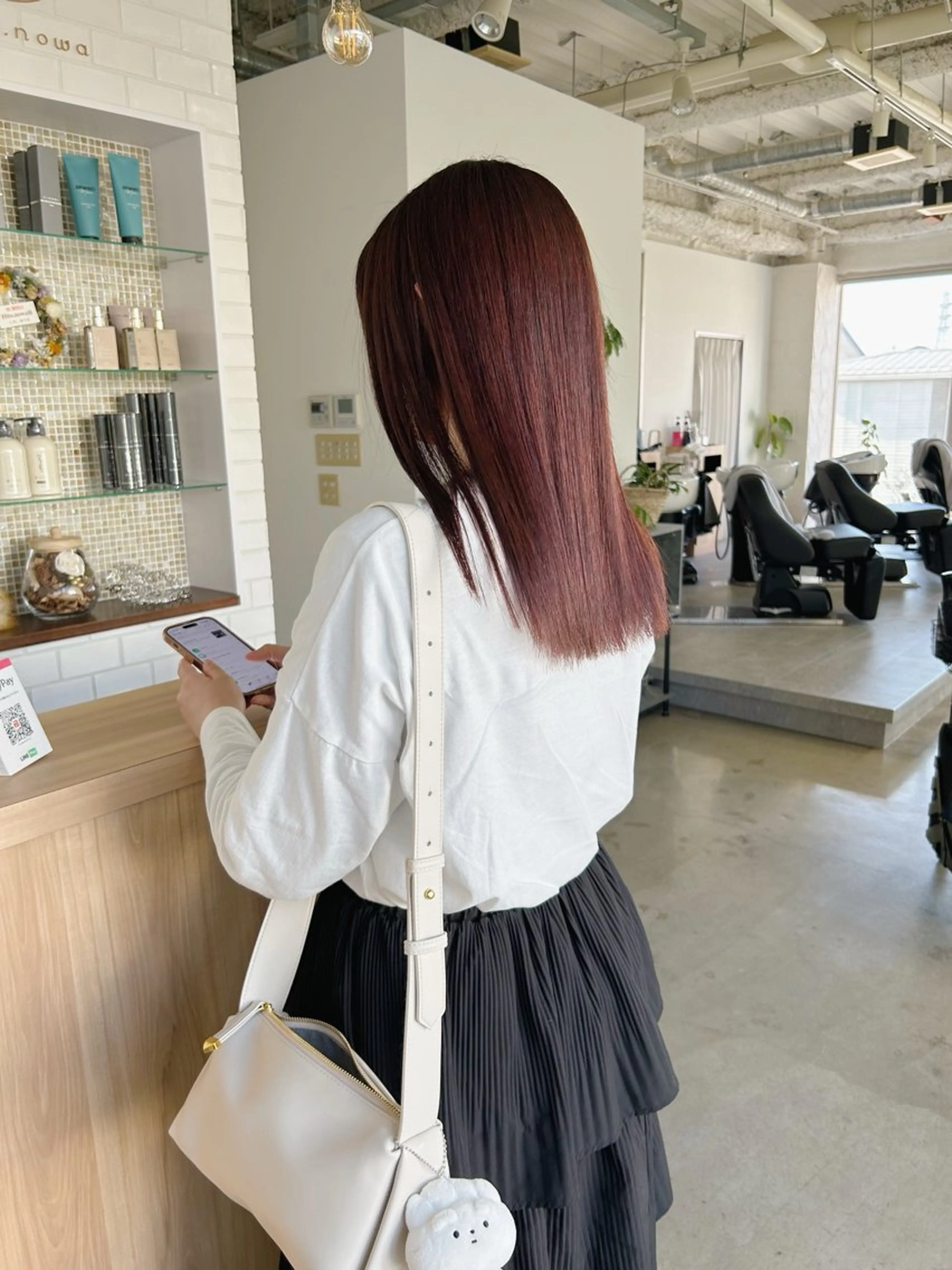 カラー ブラウンカラー ピンクカラー カット ヘアカラー トリートメント 津田 七美希のヘアスタイル