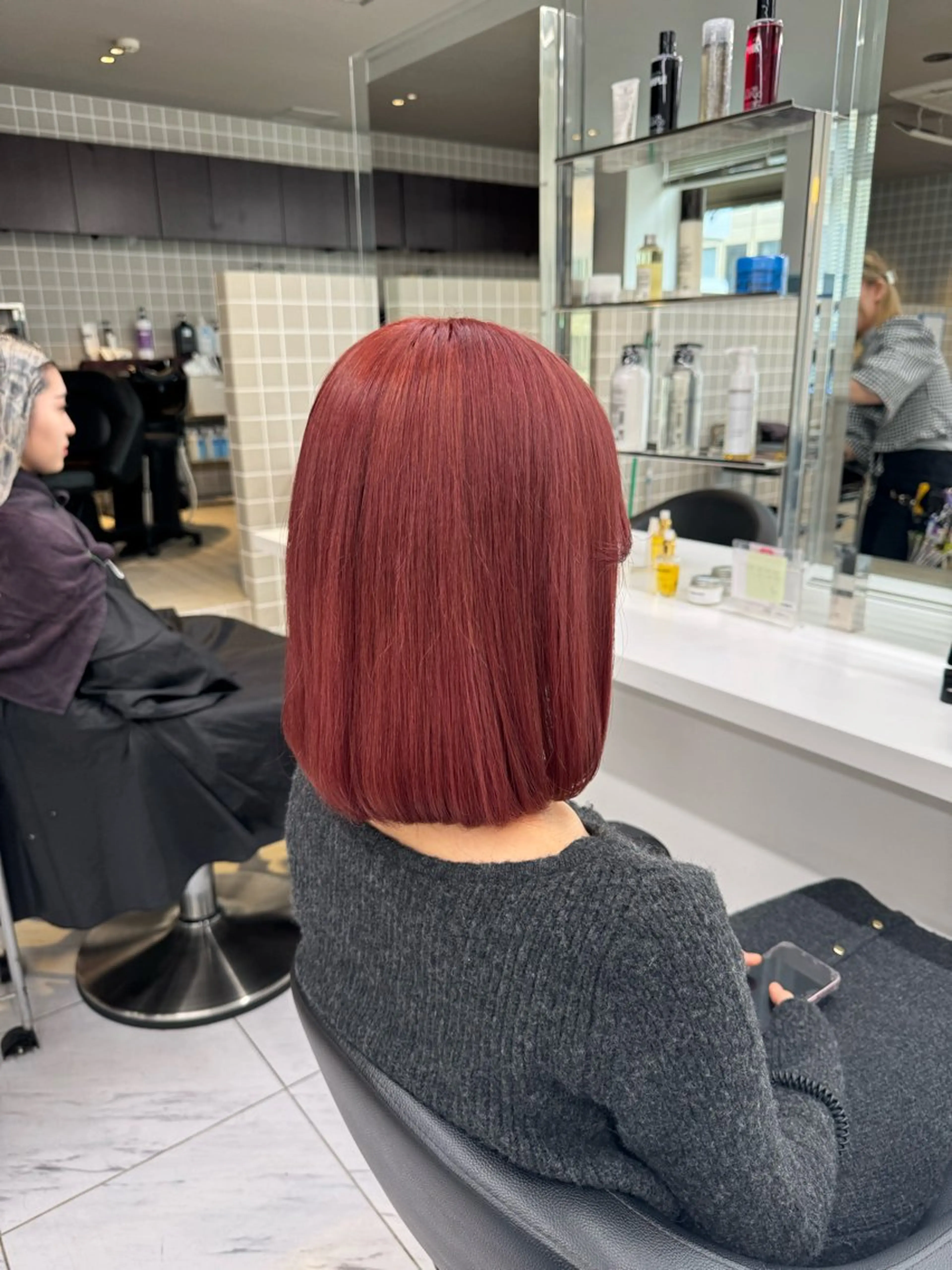 ミディアム カラー パーマ ヘアアレンジ メンズ キッズ 🍒暖色系 カラー🍒MEIのヘアスタイル