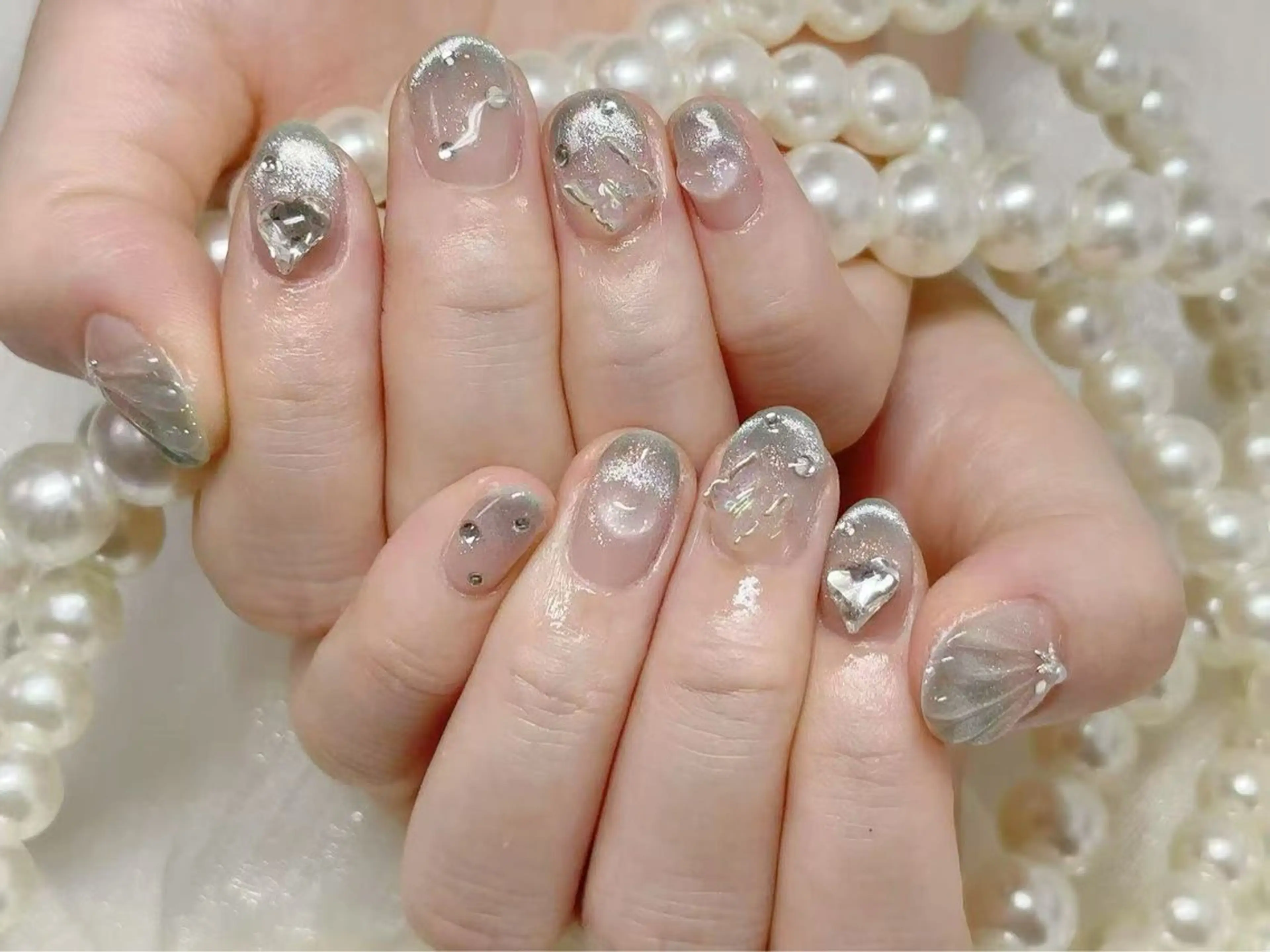 ネイル アートネイル クリアネイル 成人式 長さ出し フラッシュネイル 💫KASUMI 💅のネイルデザイン