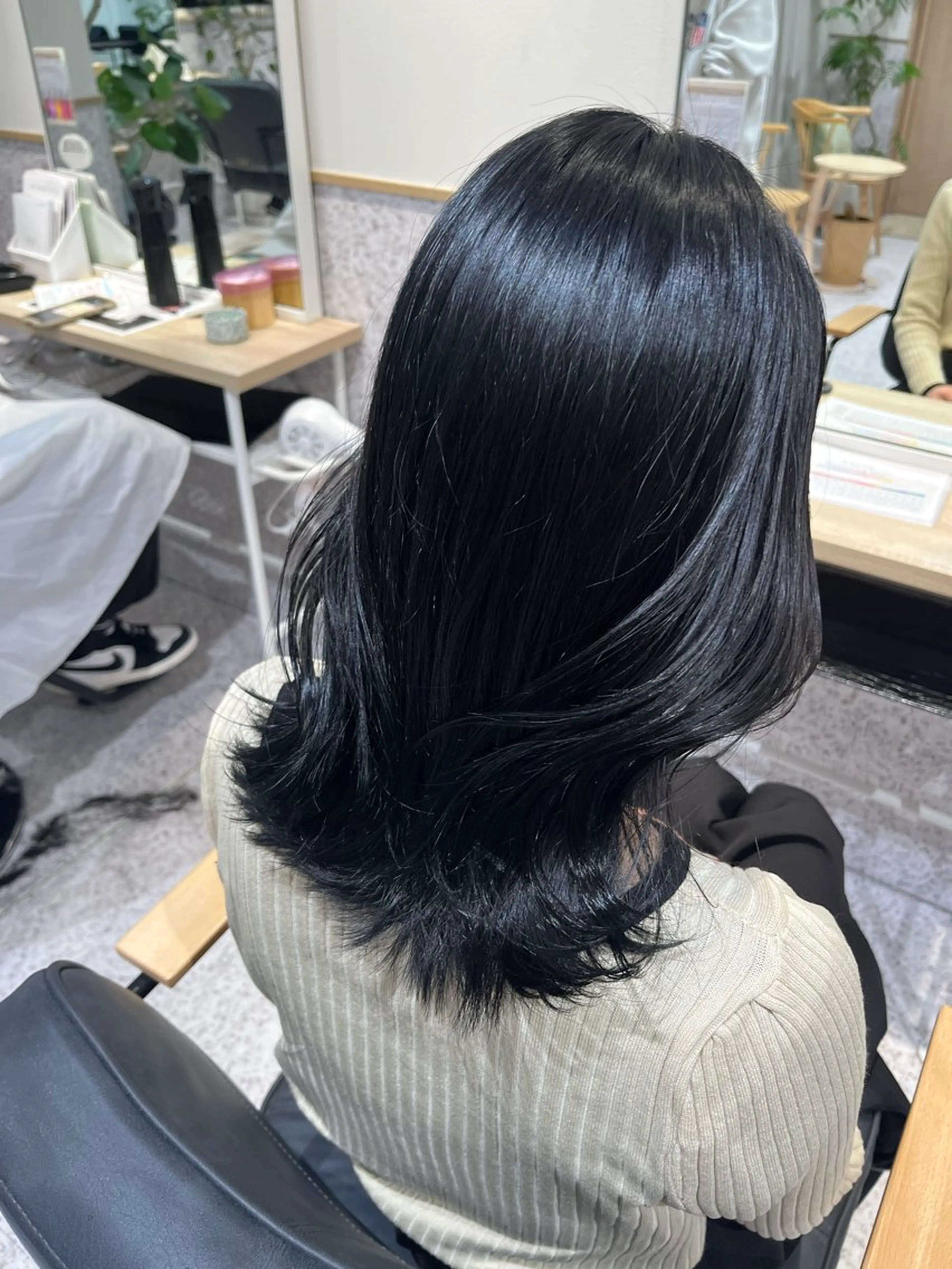 セミロング セミロングパーマ 顔周りカット ハイライト 髪質改善 韓国風ヘア ヘアカラー 髪質改善&艶カラー/ ほんだあみ (♡)のヘアスタイル