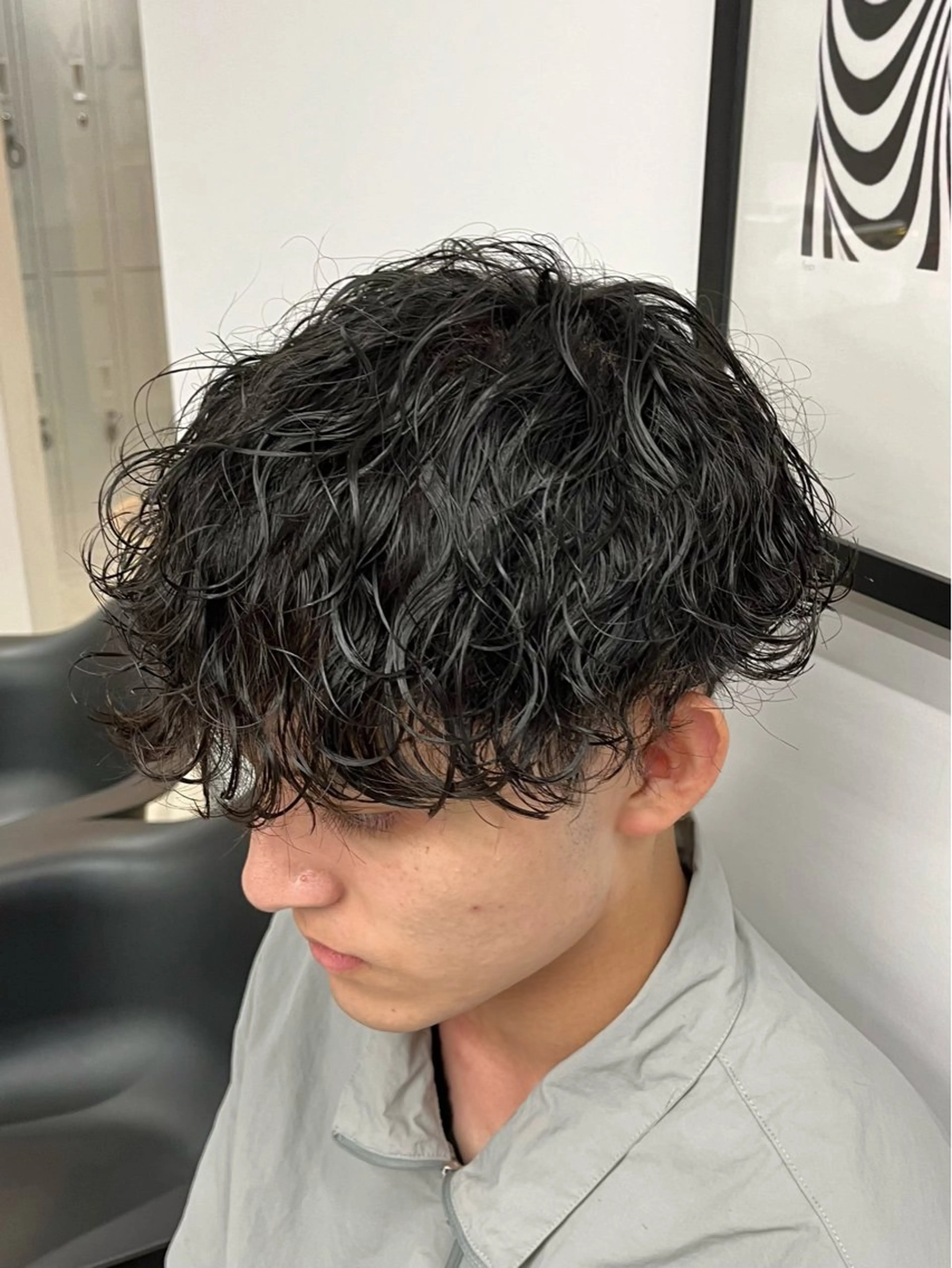 ショート パーマ メンズ メンズパーマ 波巻きパーマ スパイラルパーマ カット パーマ 新潟メンズパーマ 新潟駅/小田拓実のヘアスタイル