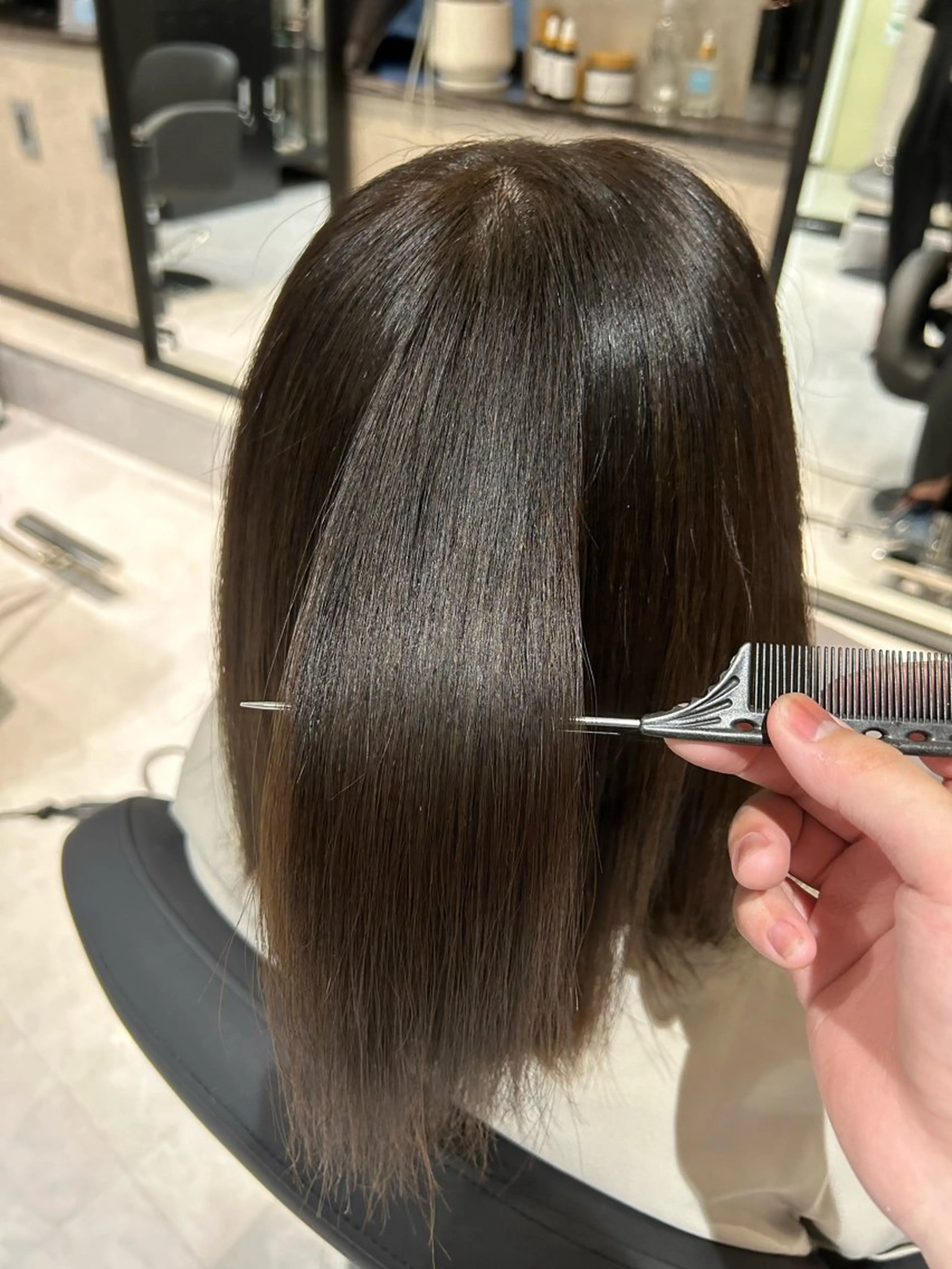 ミディアム カラー 髪質改善 ヘアカラー トリートメント 《.Xian》ホソミ /ヘッドスパ/艶髪のヘアスタイル