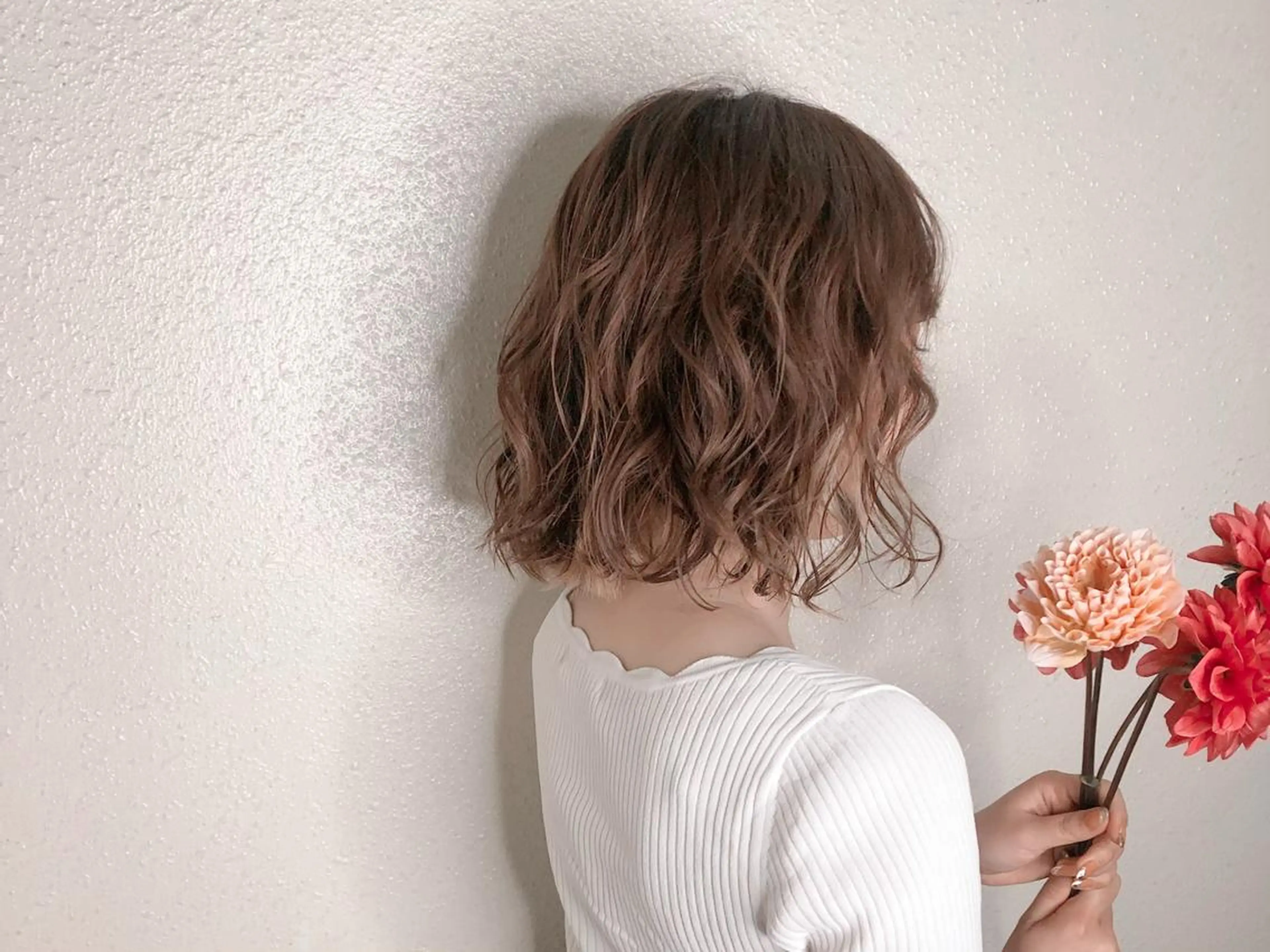 ミディアム カラー パーマ ヘアアレンジ 松下 倫子のヘアスタイル