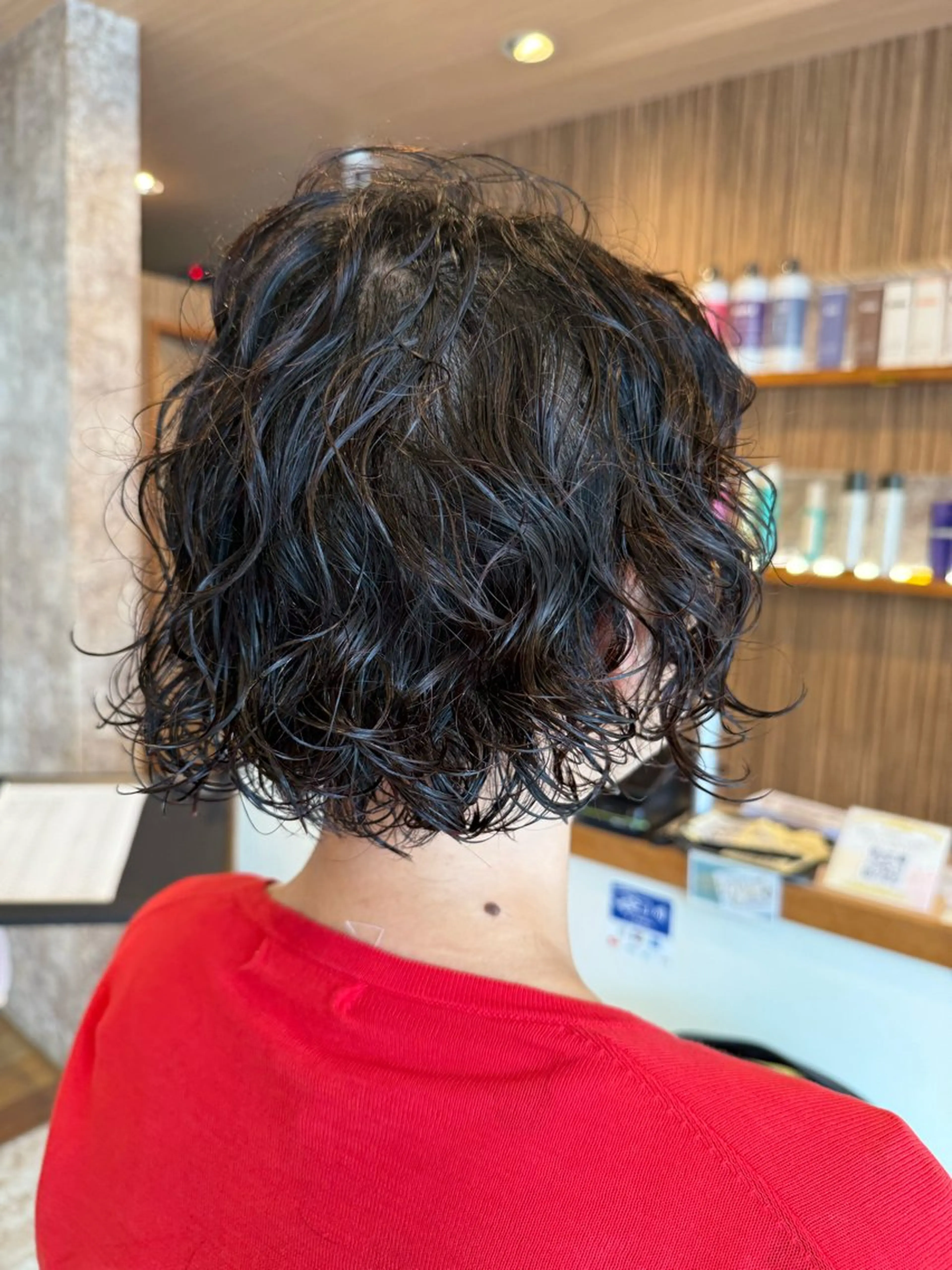 ショート パーマ ボブ ショートヘア カット パーマ 駅徒歩4分/パーマ ボブウルフロングのヘアスタイル