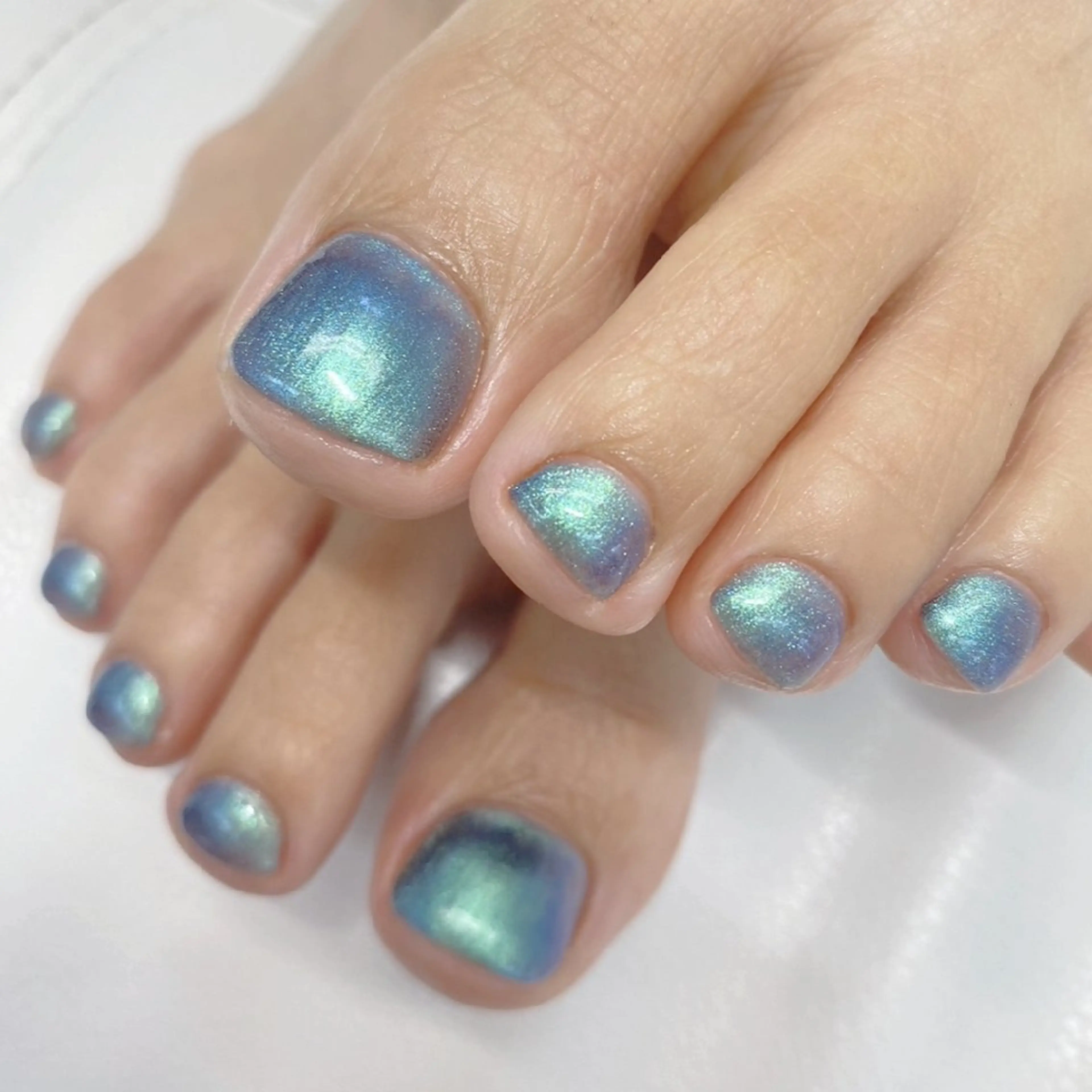 ネイル ブルー フットネイル 💐ka yo💐（東白楽）のネイルデザイン