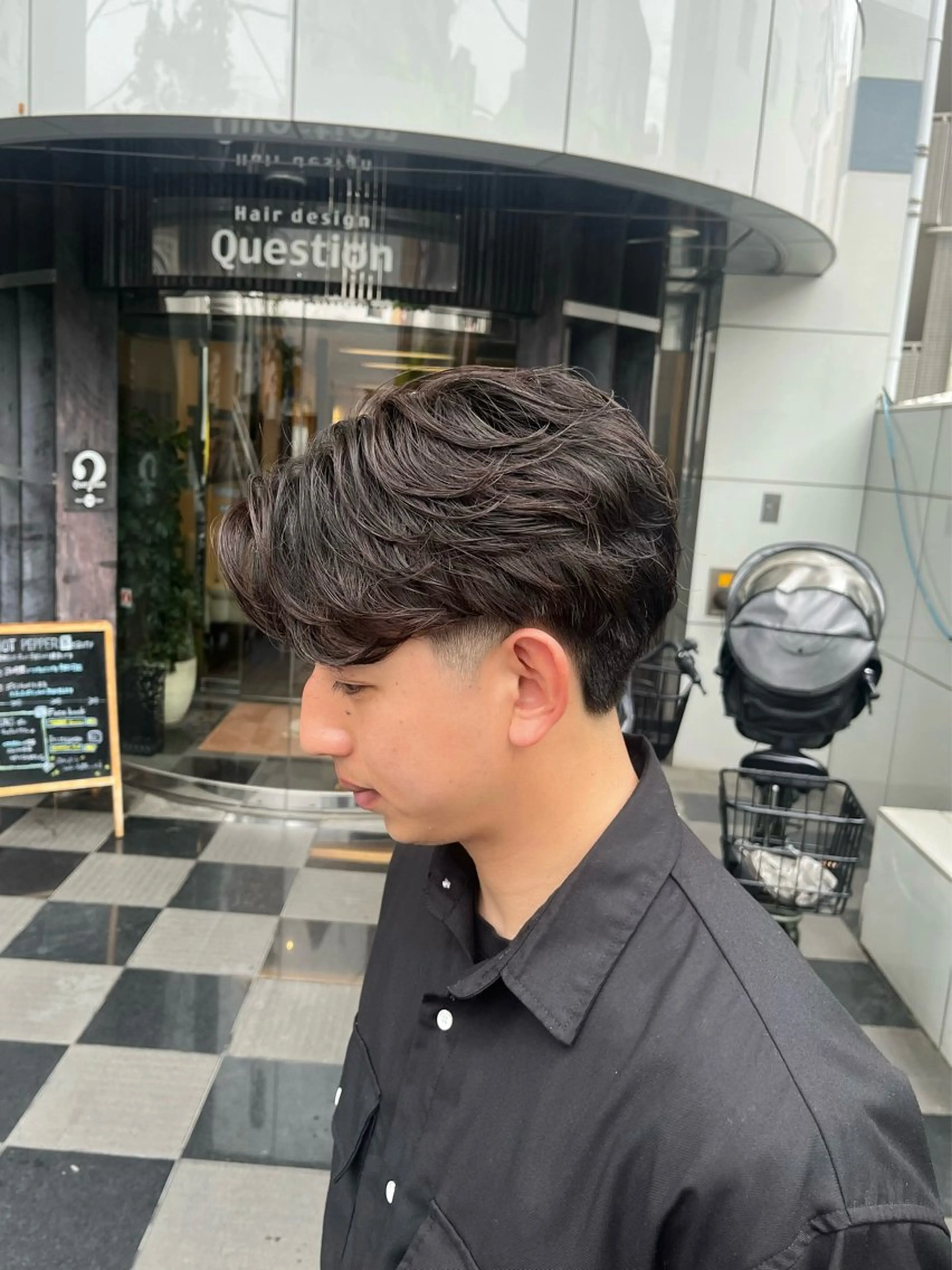 パーマ メンズ フェザーパーマ メンズパーマ カット パーマ トリートメント 森 ハリス誠一のヘアスタイル