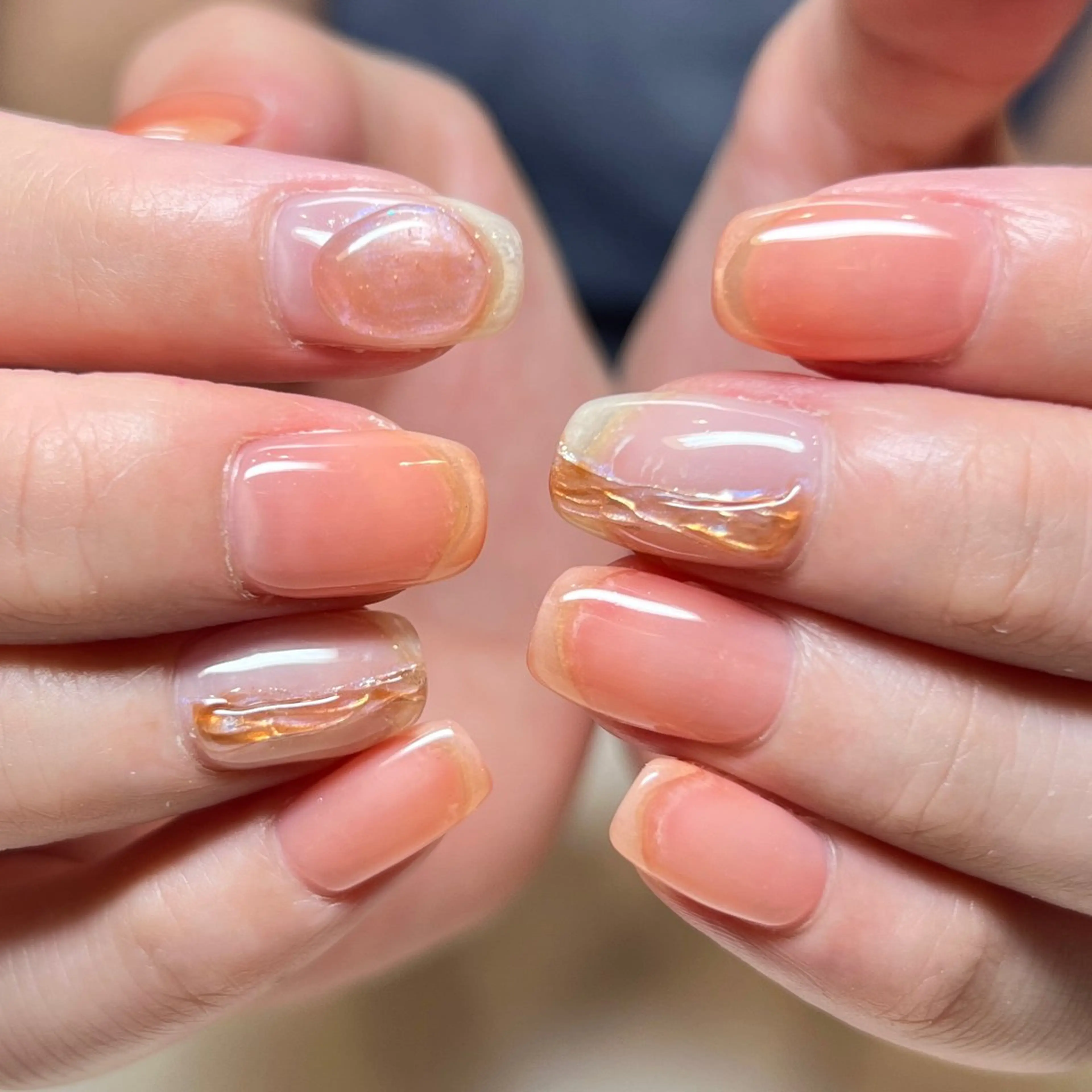 ネイル クリアネイル ミラーネイル 持ち込み ニュアンスネイル オフィスネイル ハンドネイル REHTOF 【銀座駅徒歩1分】のネイルデザイン