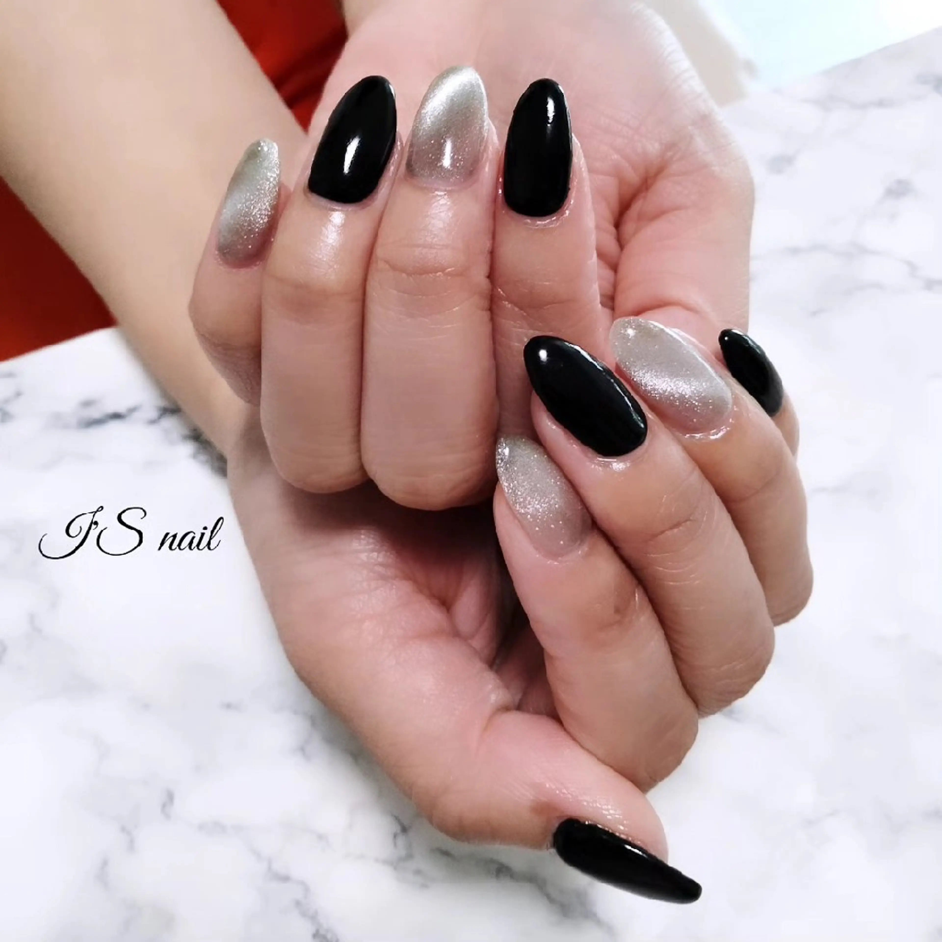 ネイル マグネットネイル シルバー I'S nail 佐野のネイルデザイン