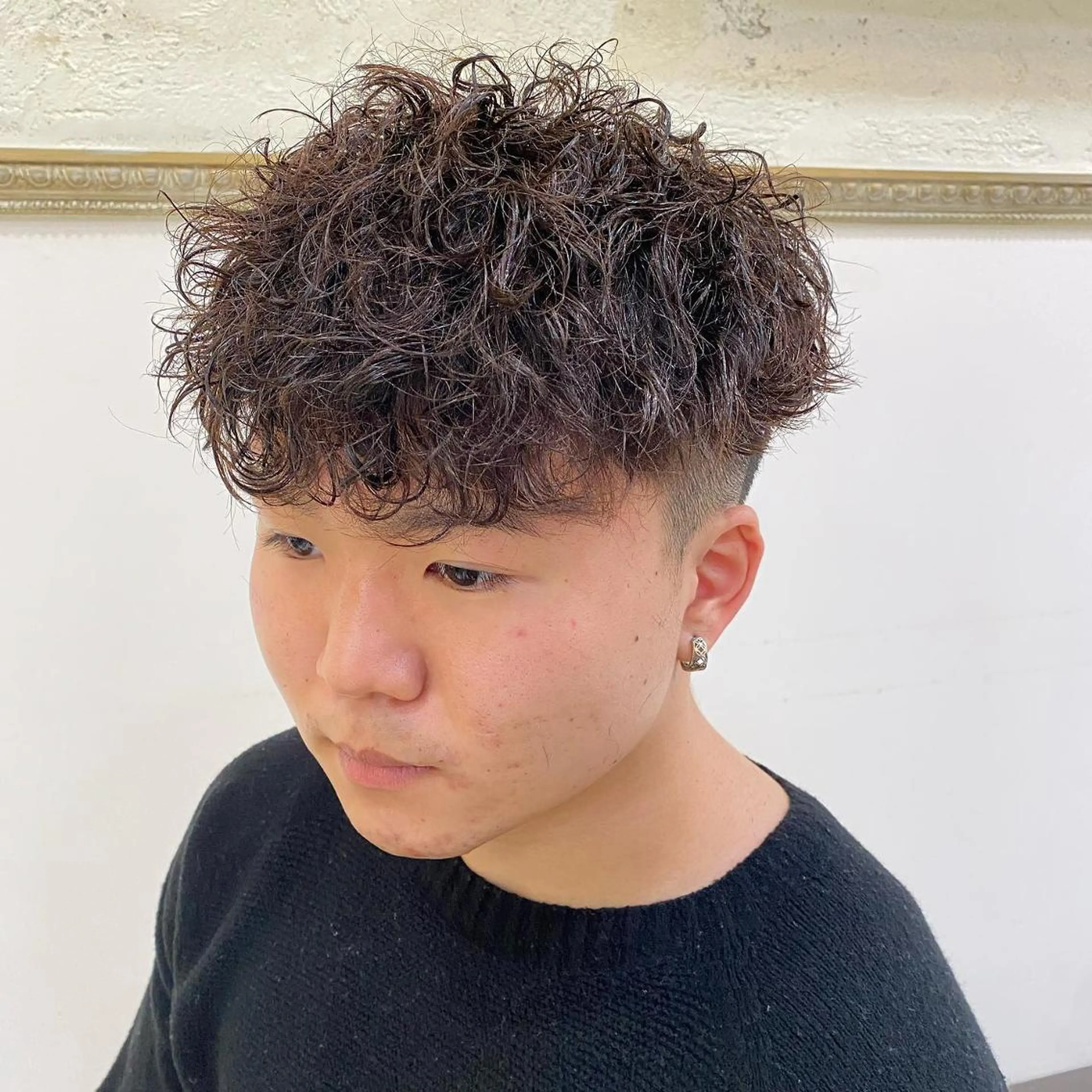 パーマ メンズ フェードカット メンズパーマ メンズツイストパーマ ツイストスパイラルパーマ 刈り上げ 年間2000名担当◎ パーマ職人/仲原佑樹のヘアスタイル