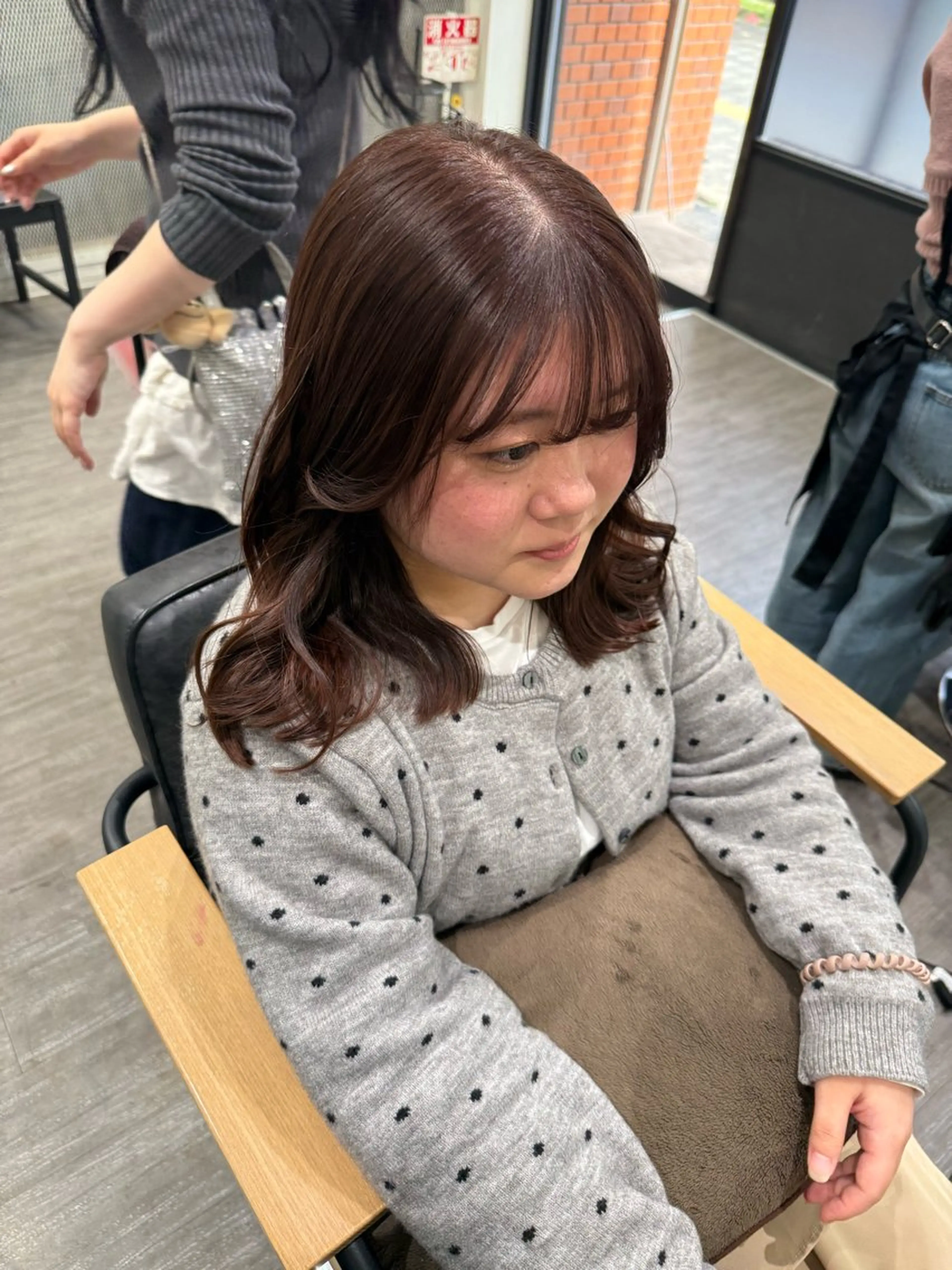 ミディアム カラー ブラウンカラー オレンジ オレンジブラウン ヘアカラー トリートメント ヘッドスパ 上田 紗也のヘアスタイル