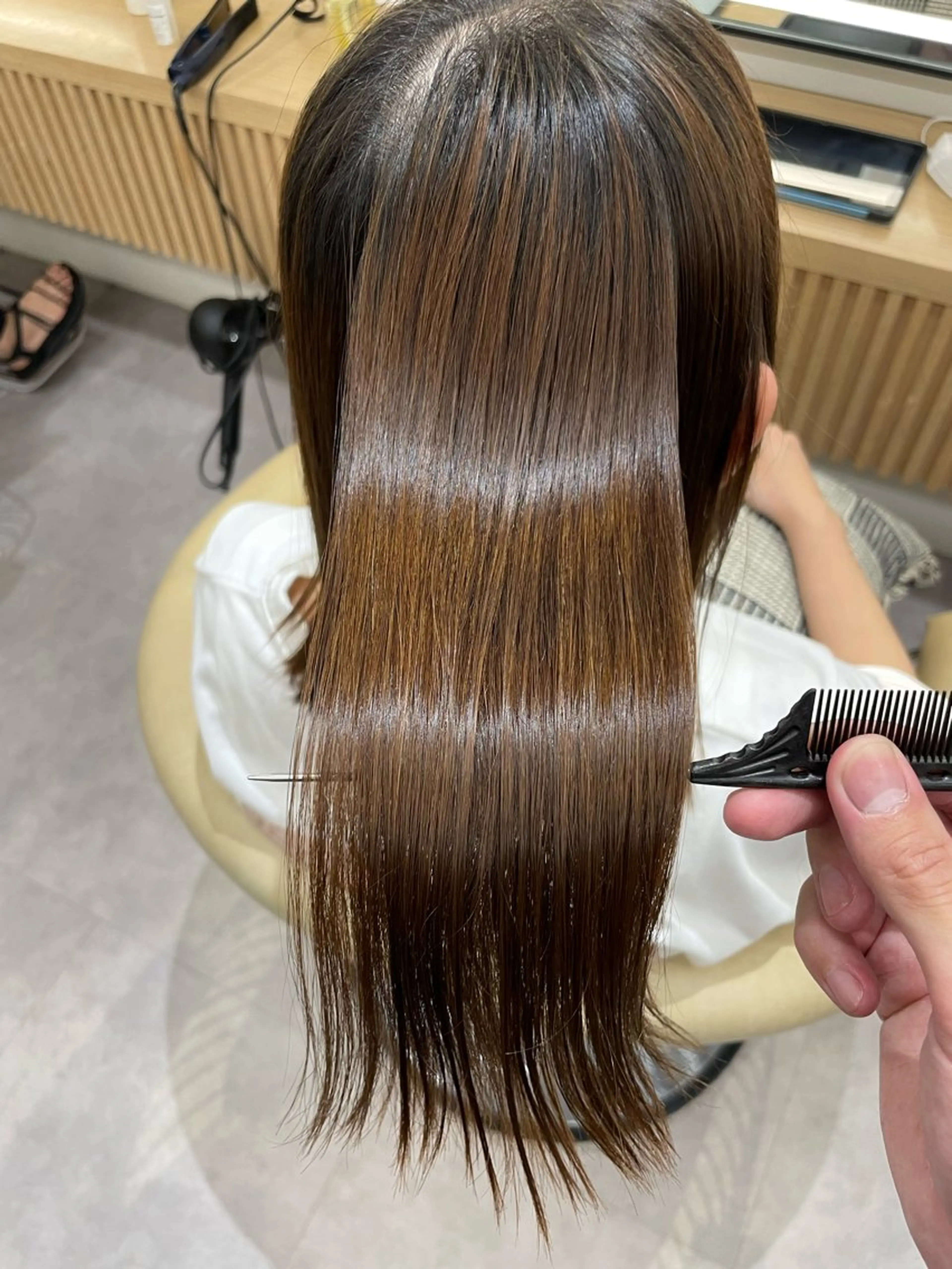 ロング カラー パーマ 髪質改善 カット 縮毛矯正 大和田拓夢 /縮毛矯正/艶髪ボブのヘアスタイル