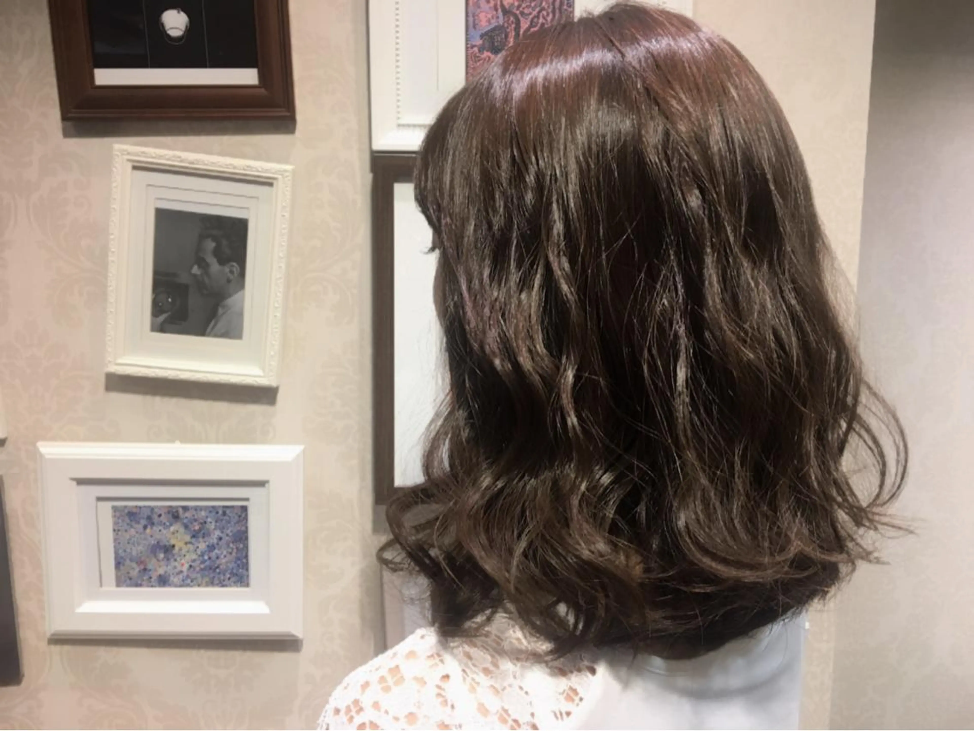 ミディアム カラー パーマ アッシュ バイオレットカラー トリートメント moku所属・【mokuオーナー】 すずきちはるのヘアスタイル