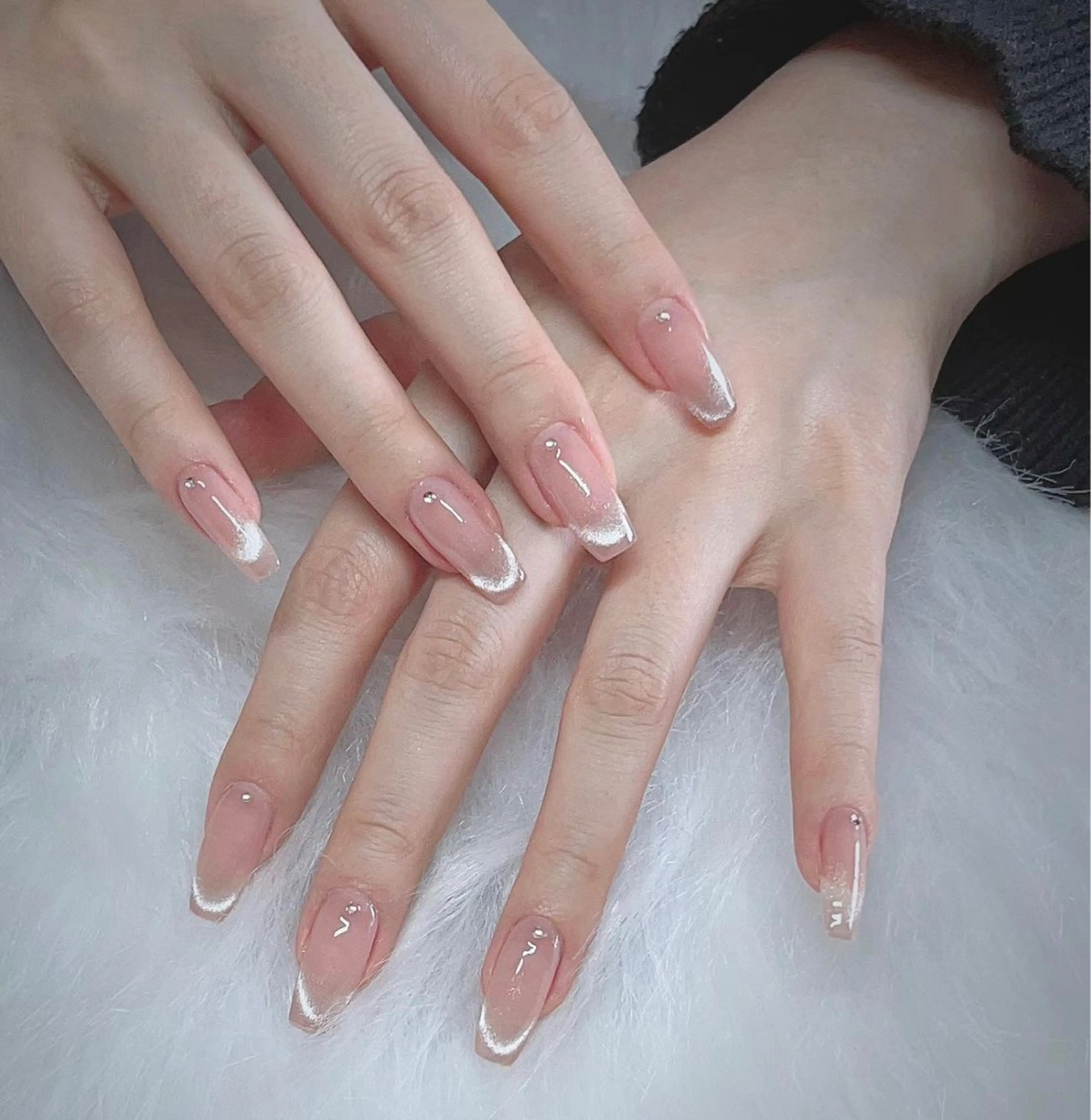 ネイル ジェルネイル ハート 韓国ネイル ニュアンスネイル パラジェル Niko nailサロンのネイルデザイン