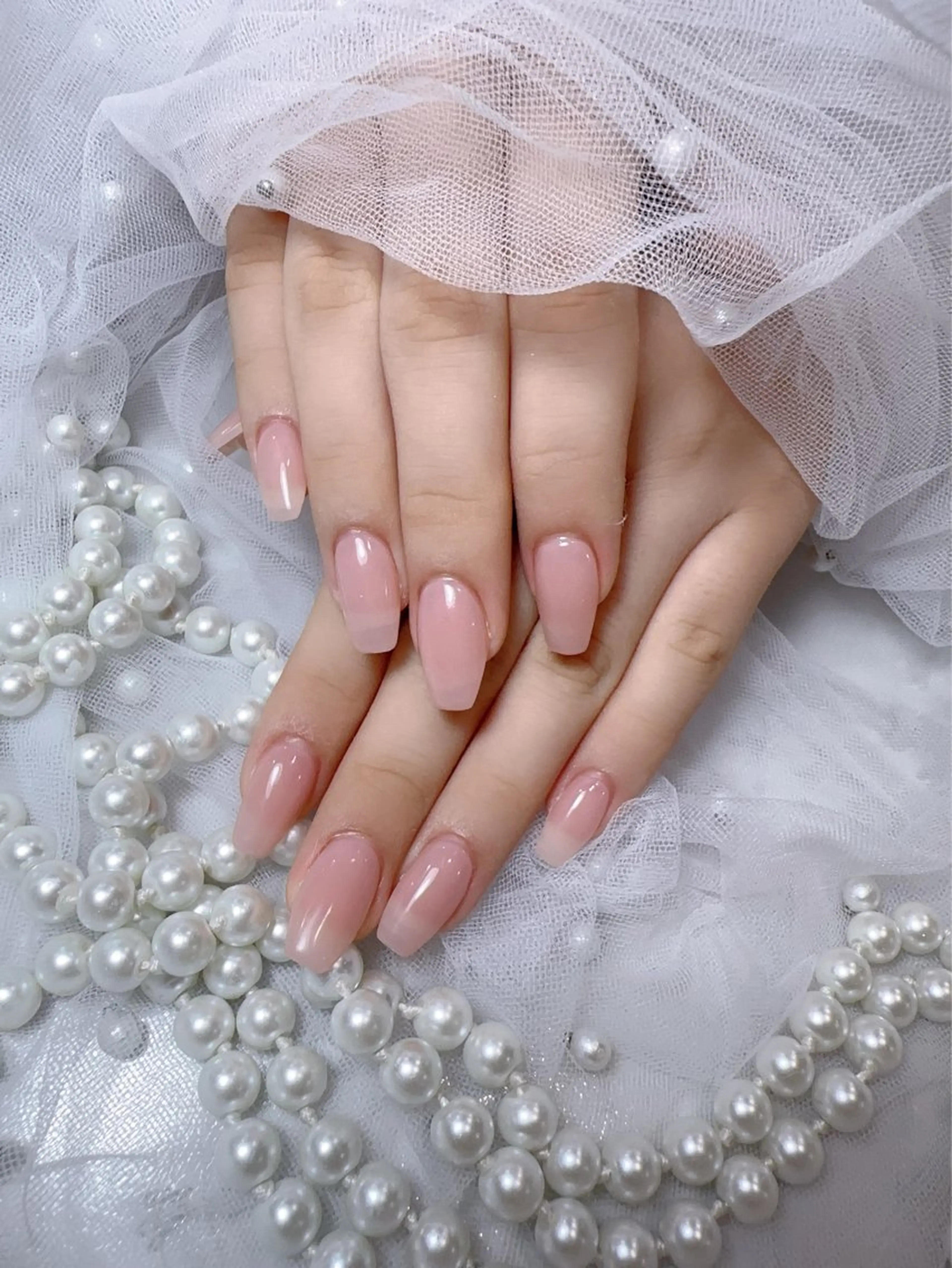 ネイル アートネイル フラッシュネイル フレンチネイル ジェルネイル ガラスフレンチ ハンドネイル You&Me Miyuのネイルデザイン