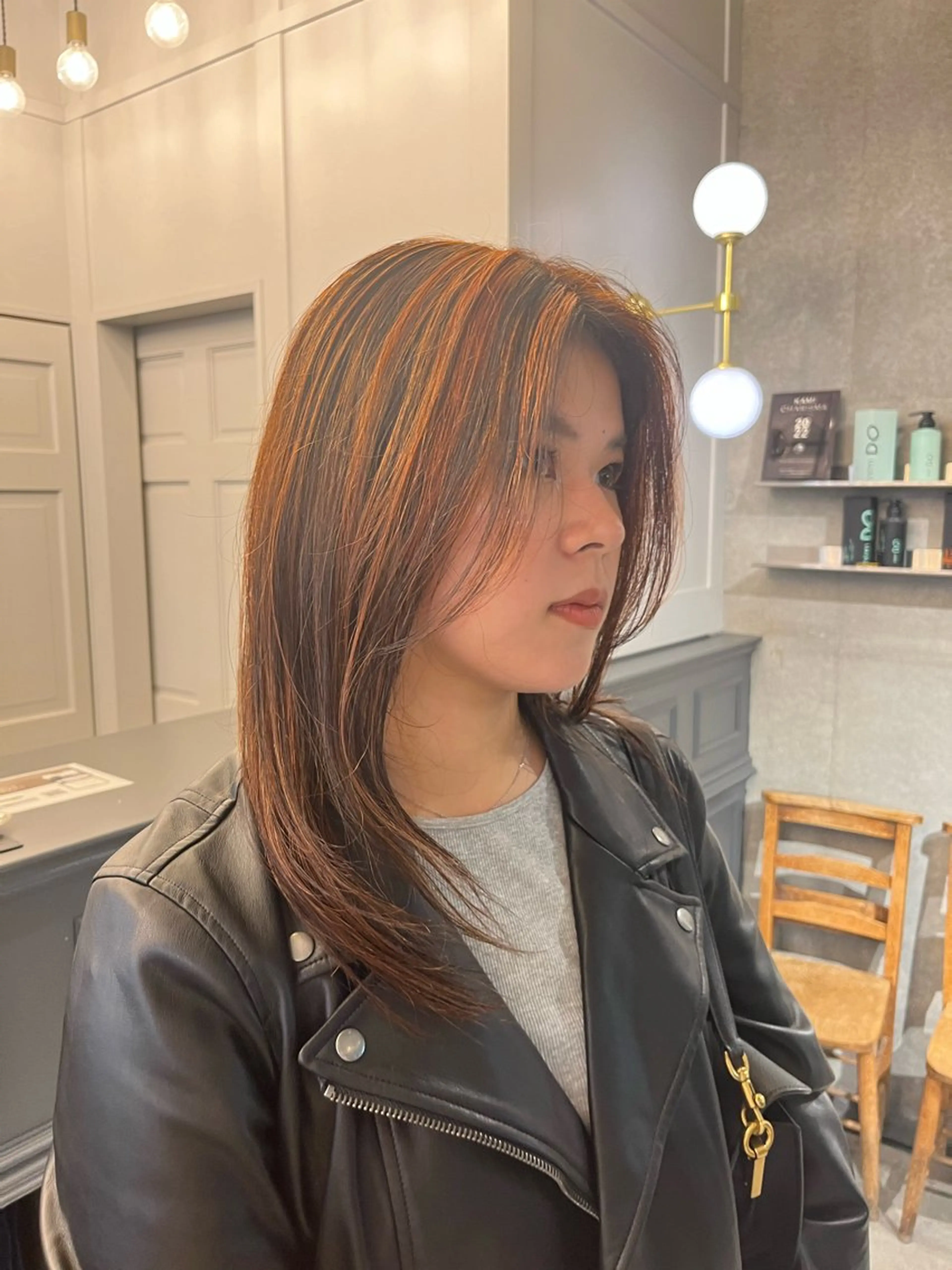 ロング カラー ハイライトカラー オレンジ ハロウィン ハイライト カット かさはら しょうたのヘアスタイル