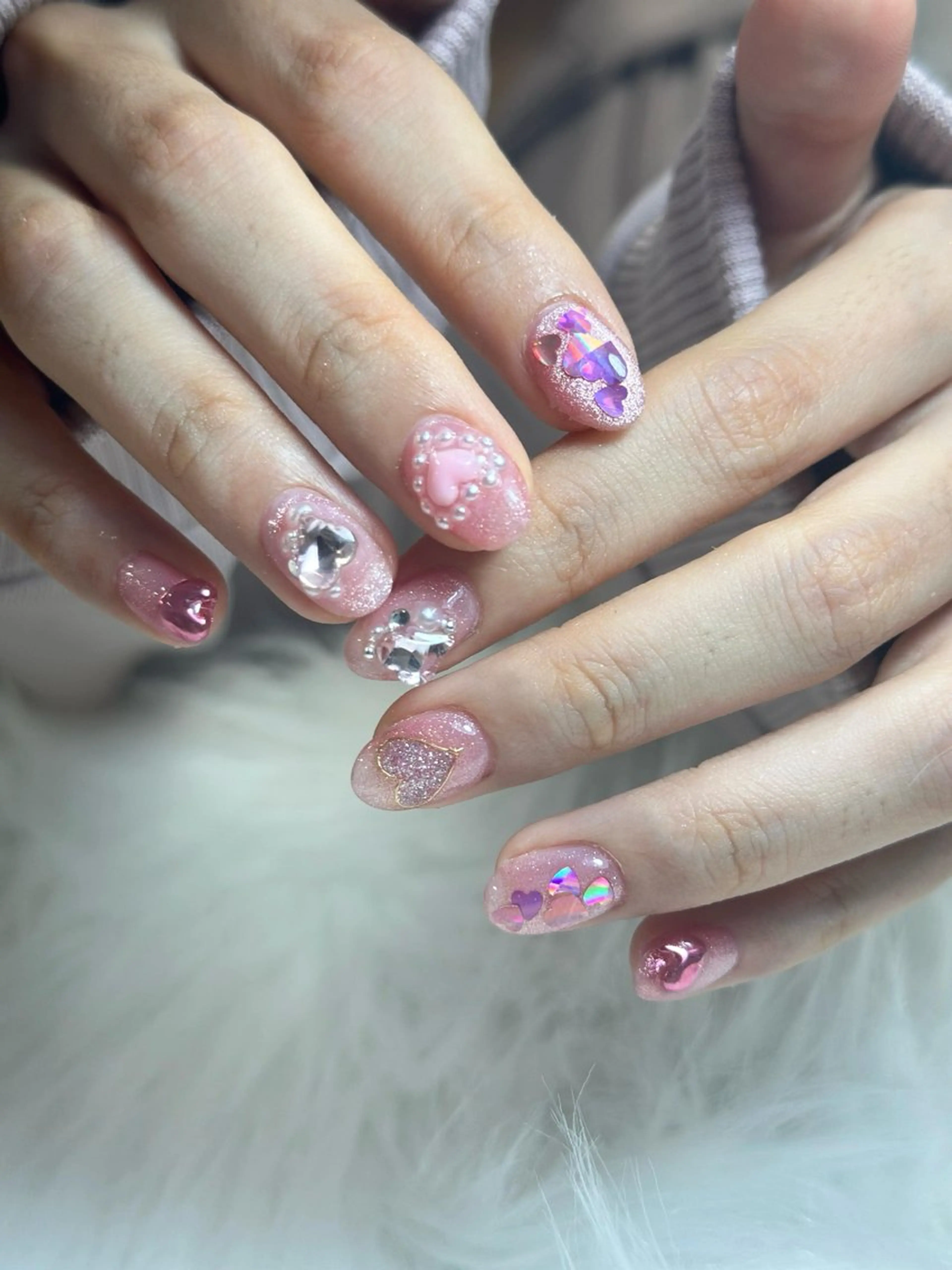 ネイル アートネイル フレンチネイル ジェルネイル 韓国ネイル 持ち込み 波 なみのネイルデザイン