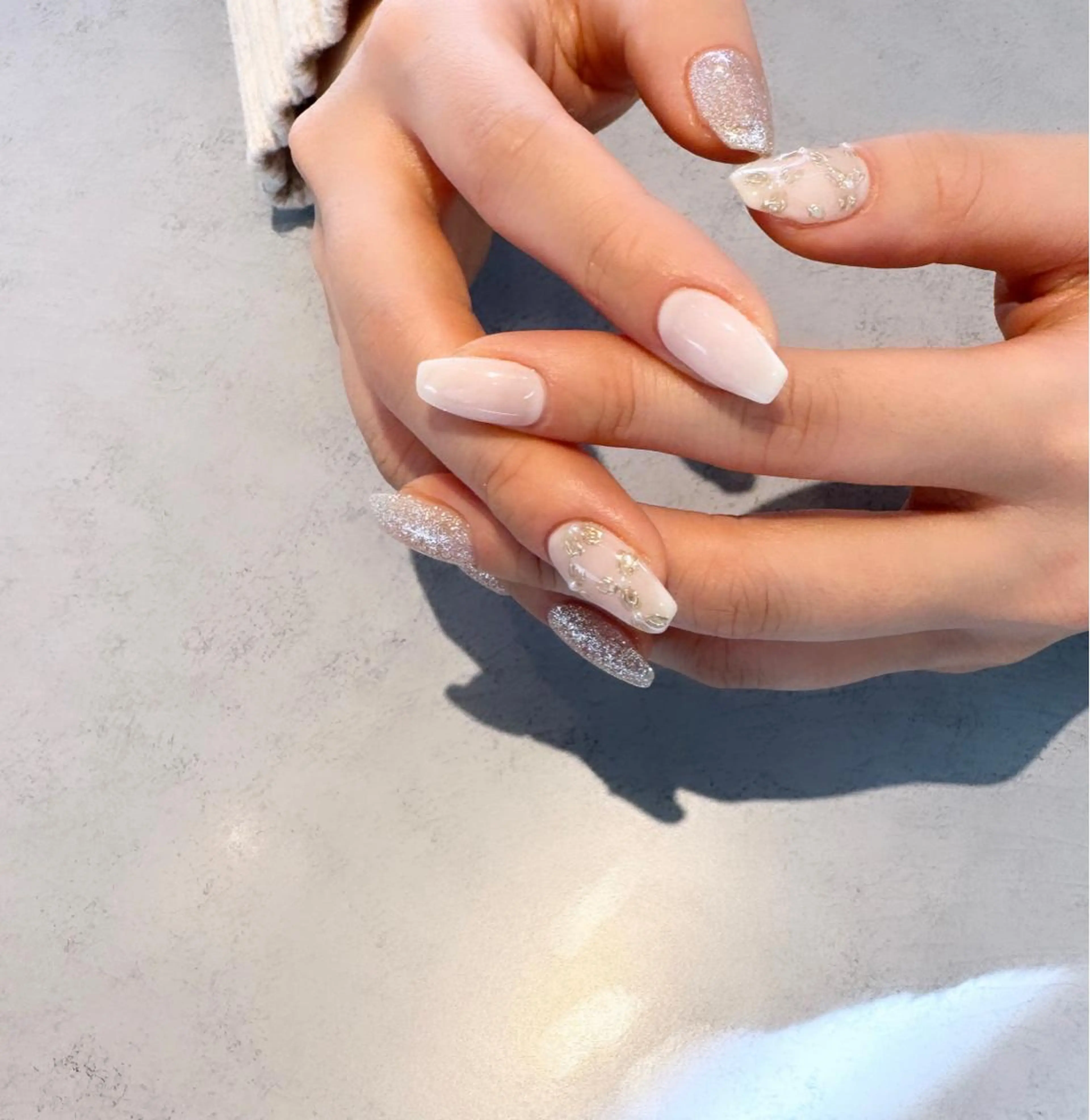 ネイル フラワーネイル ラメ(グリッター) ミラーネイル 持ち込み ワンカラーネイル ハンドネイル Baden Nail ﾊﾞ-ﾃﾞﾝ ﾈｲﾙのネイルデザイン