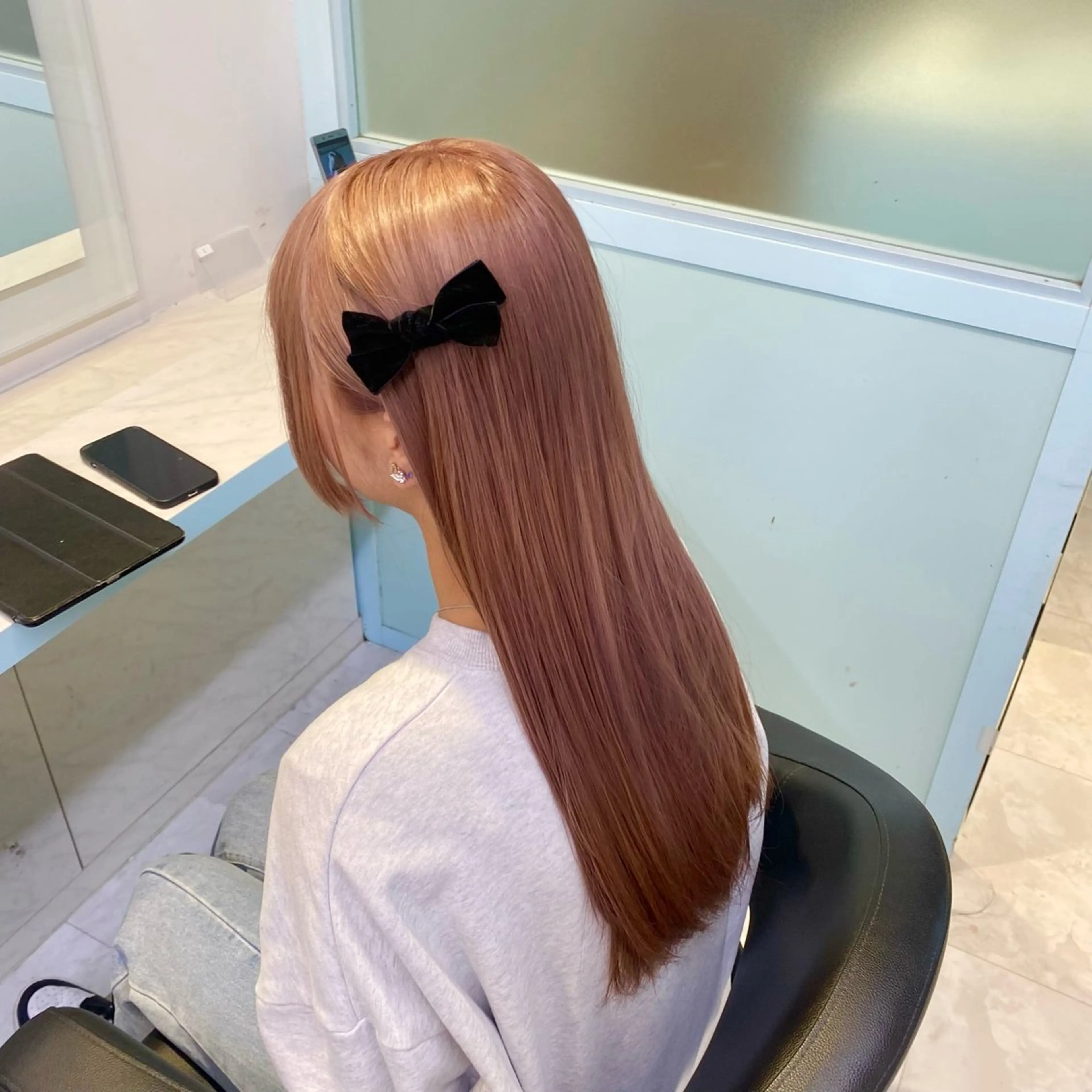 ロング カラー ヘアカラー 🧡モテ髪＆透明感 🧡オレンジ🌻🧡のヘアスタイル