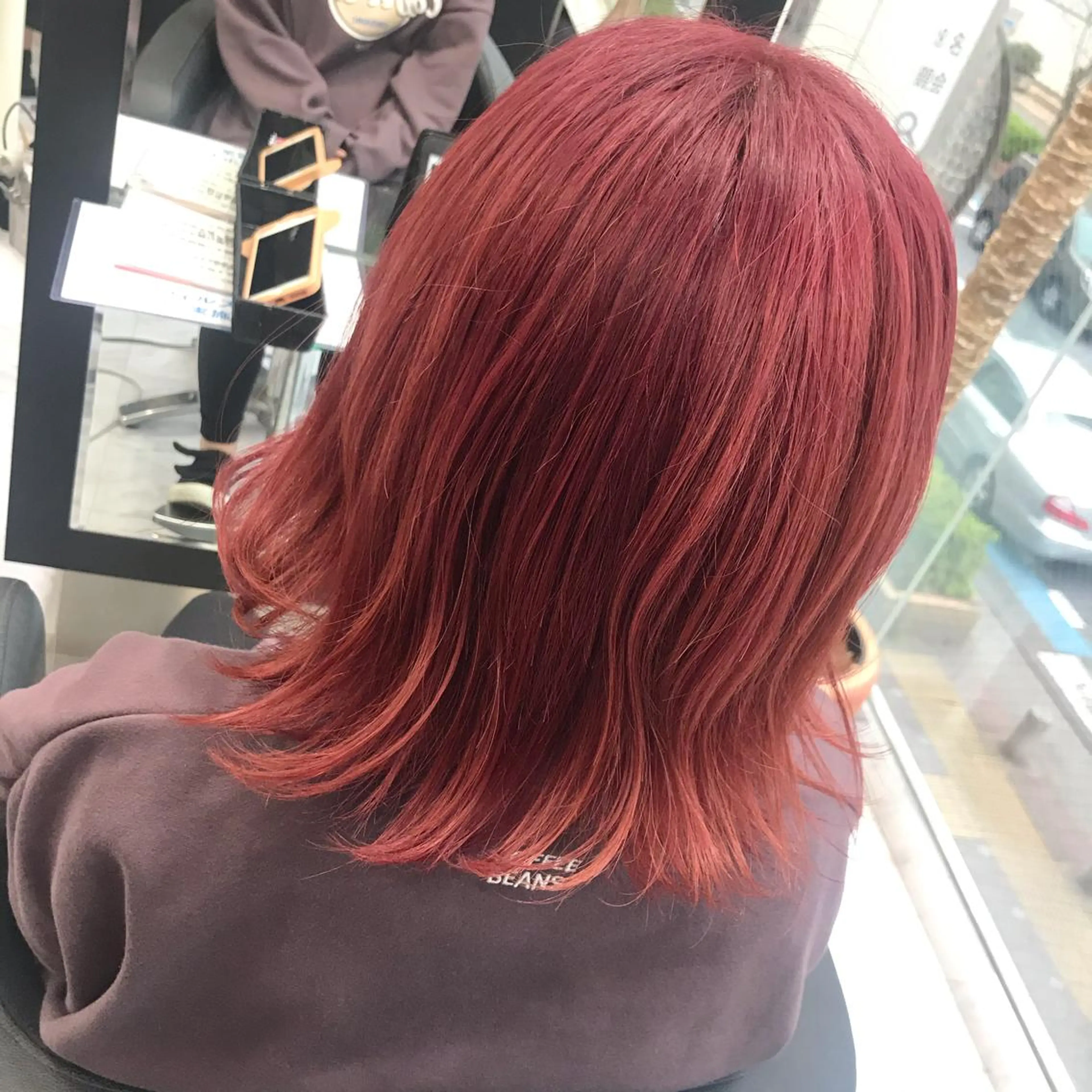 ミディアム カラー ブリーチ ピンクカラー ヘアカラー トリートメント ヘアセット 🌼杉田 胡桃🌼のヘアスタイル