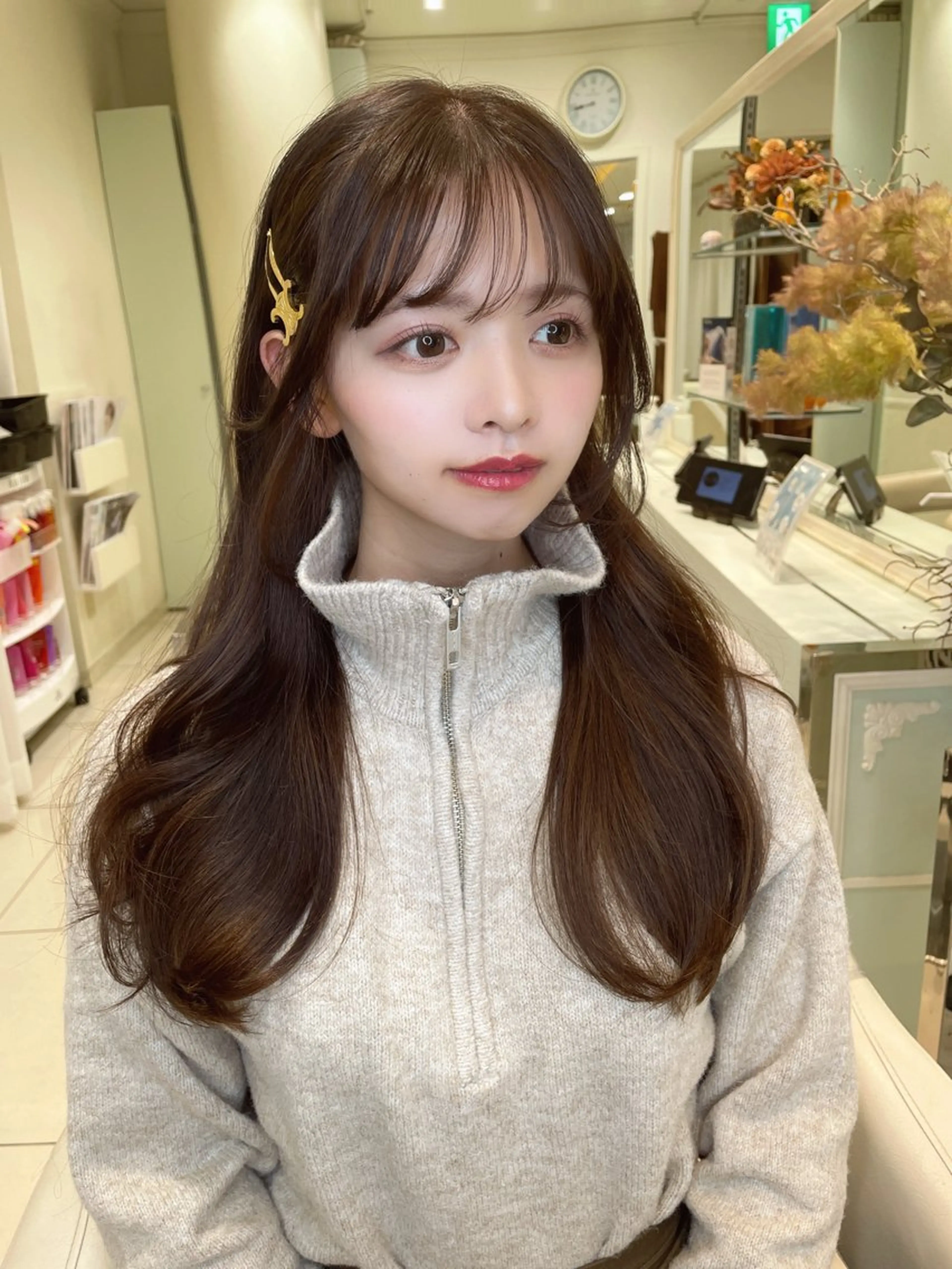 ロング 💗ブリーチなし 透け感💗徳井はやとのヘアスタイル