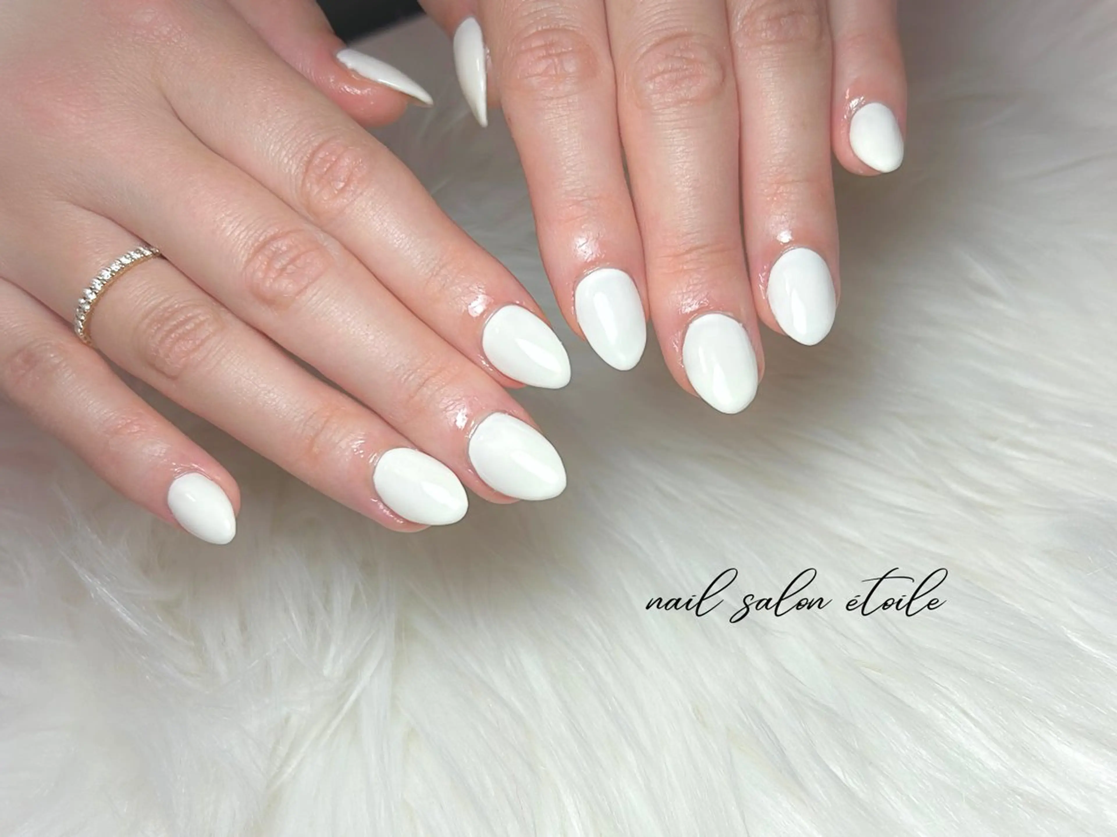 ネイル ワンカラーネイル ホワイト ハンドネイル nail salon étoileのネイルデザイン