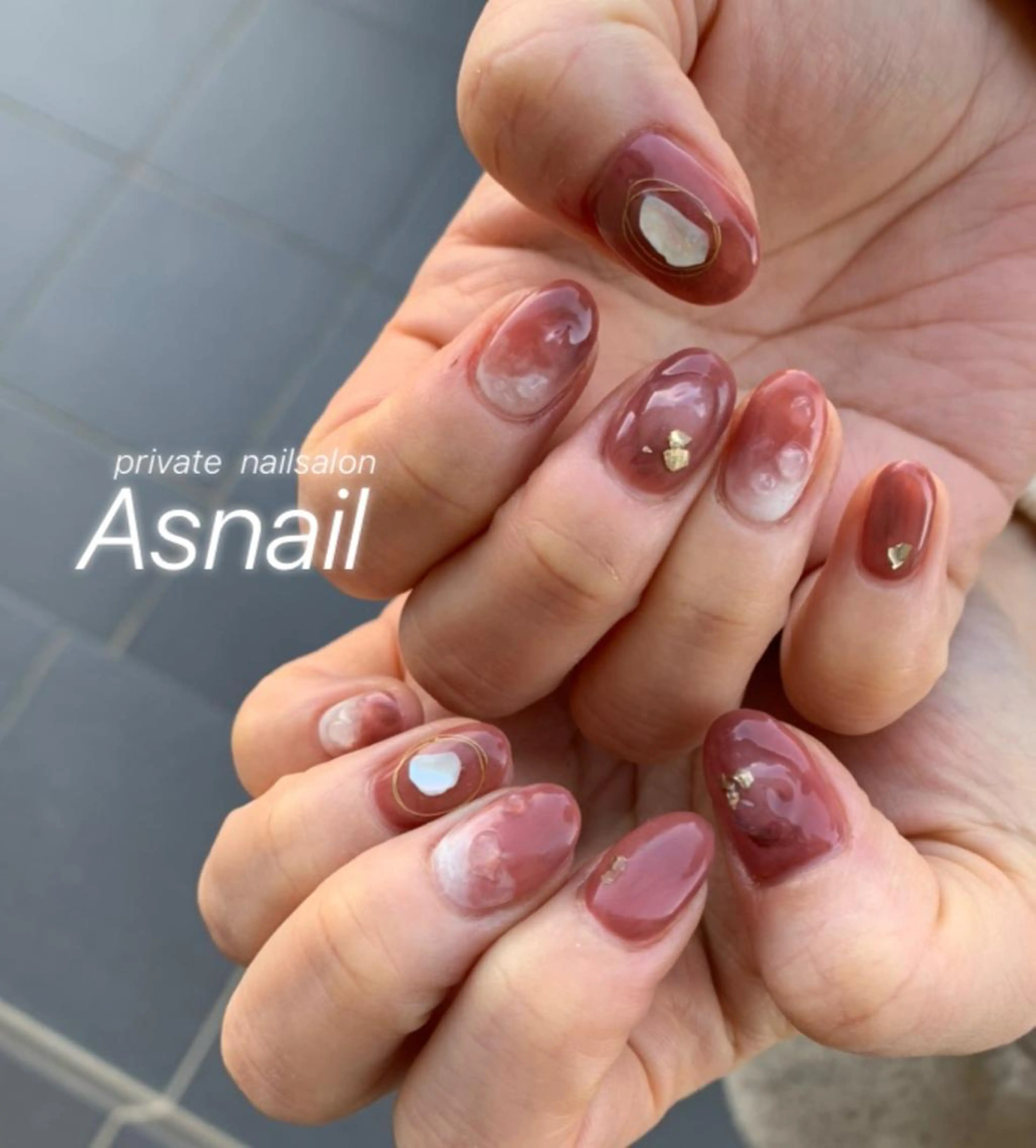 ネイル アートネイル ミラーネイル ニュアンスネイル オフィスネイル シンプルネイル Asnail 石川頌子のネイルデザイン
