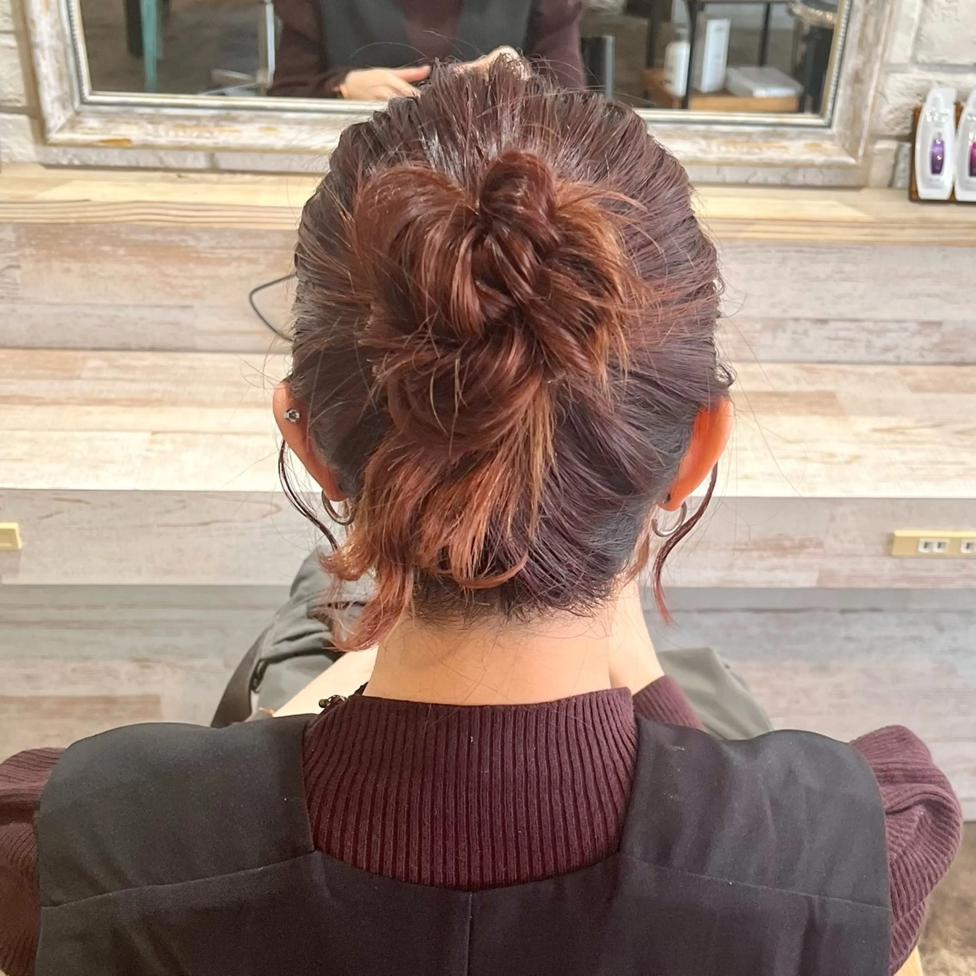 ミディアム ヘアアレンジ お団子ヘア ヘアメイク専門サロンFelice所属・褒められヘアメイク ‎🤍みおのヘアスタイル