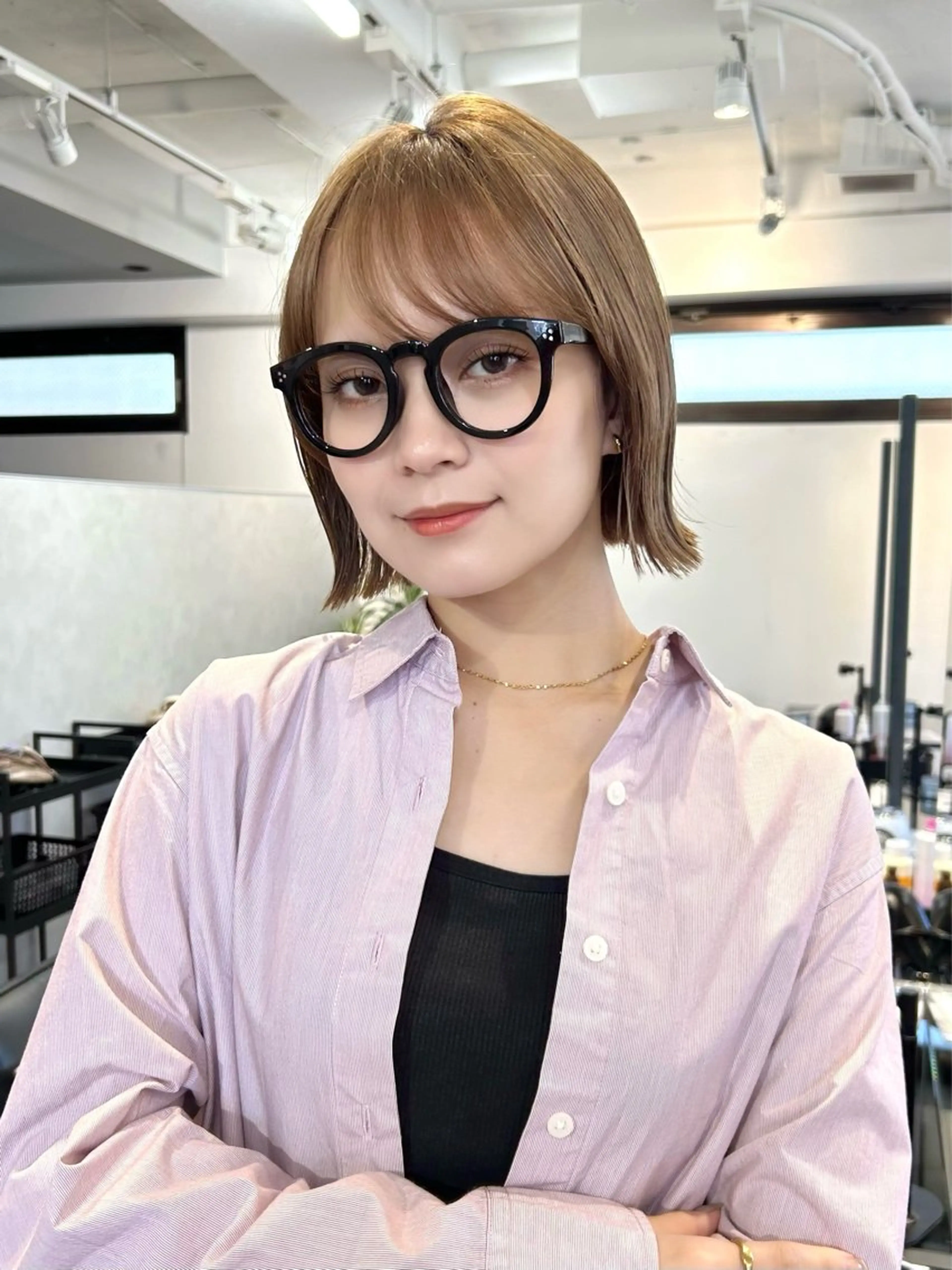 ショート カラー 切りっぱなしボブ ボブ カット ヘアカラー 抜け感大人ボブ/美髪 縮毛矯正taigaのヘアスタイル