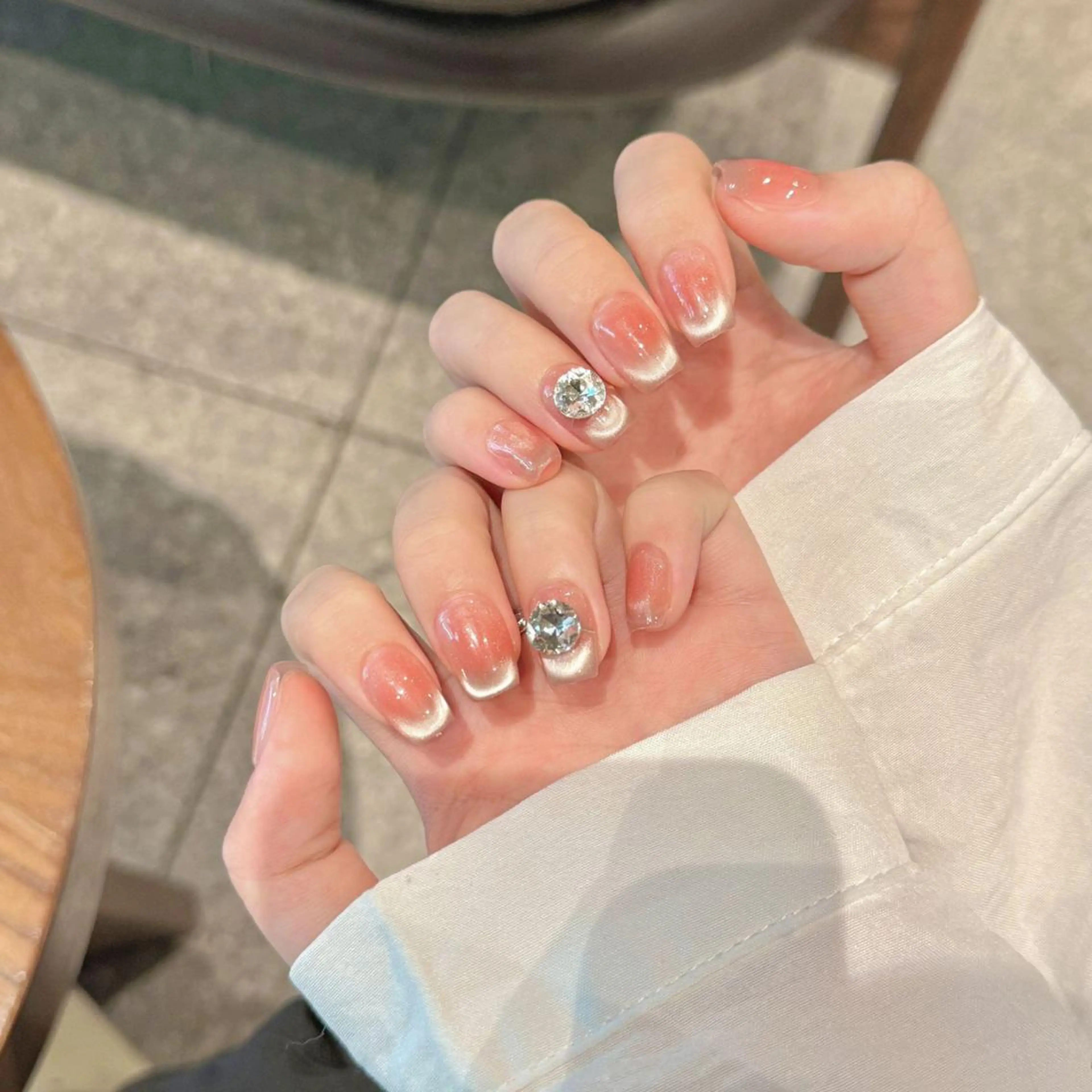 ✨期間限定✨大人気ワンホンネイルマグネットフレンチ ¥6980=> ¥5980【初回ジェルオフ無料ケア込み】の写真
