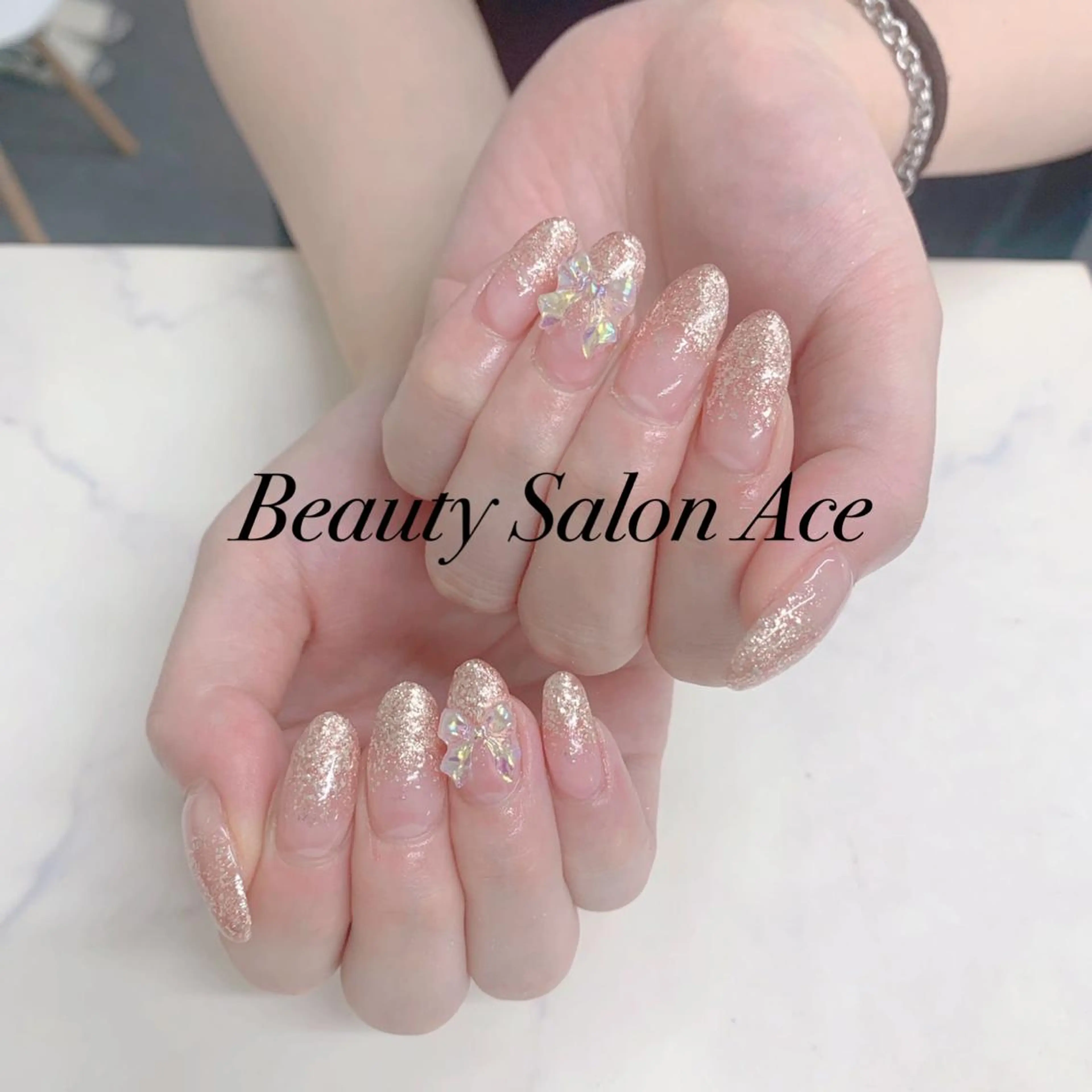 ネイル グラデーション ラメ(グリッター) ラメグラデーション メンズネイル 春ネイル ハンドネイル ハンドケア Beauty Salon Ace(ネイルサロン エース)所属・池袋フィルイン Ace♡長さだしのネイルデザイン