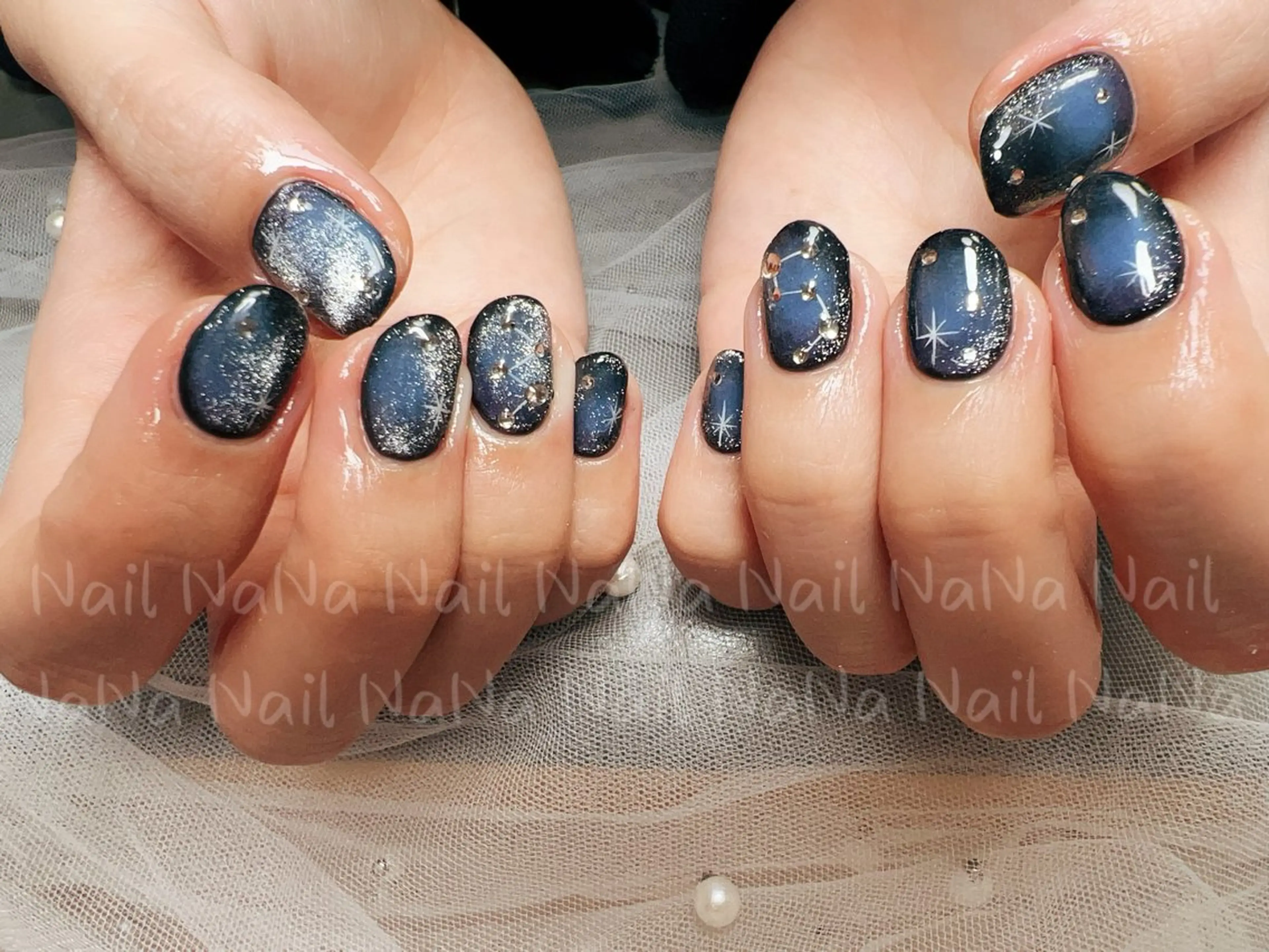 ネイル ブルー ハンドネイル Nail NaNaのネイルデザイン