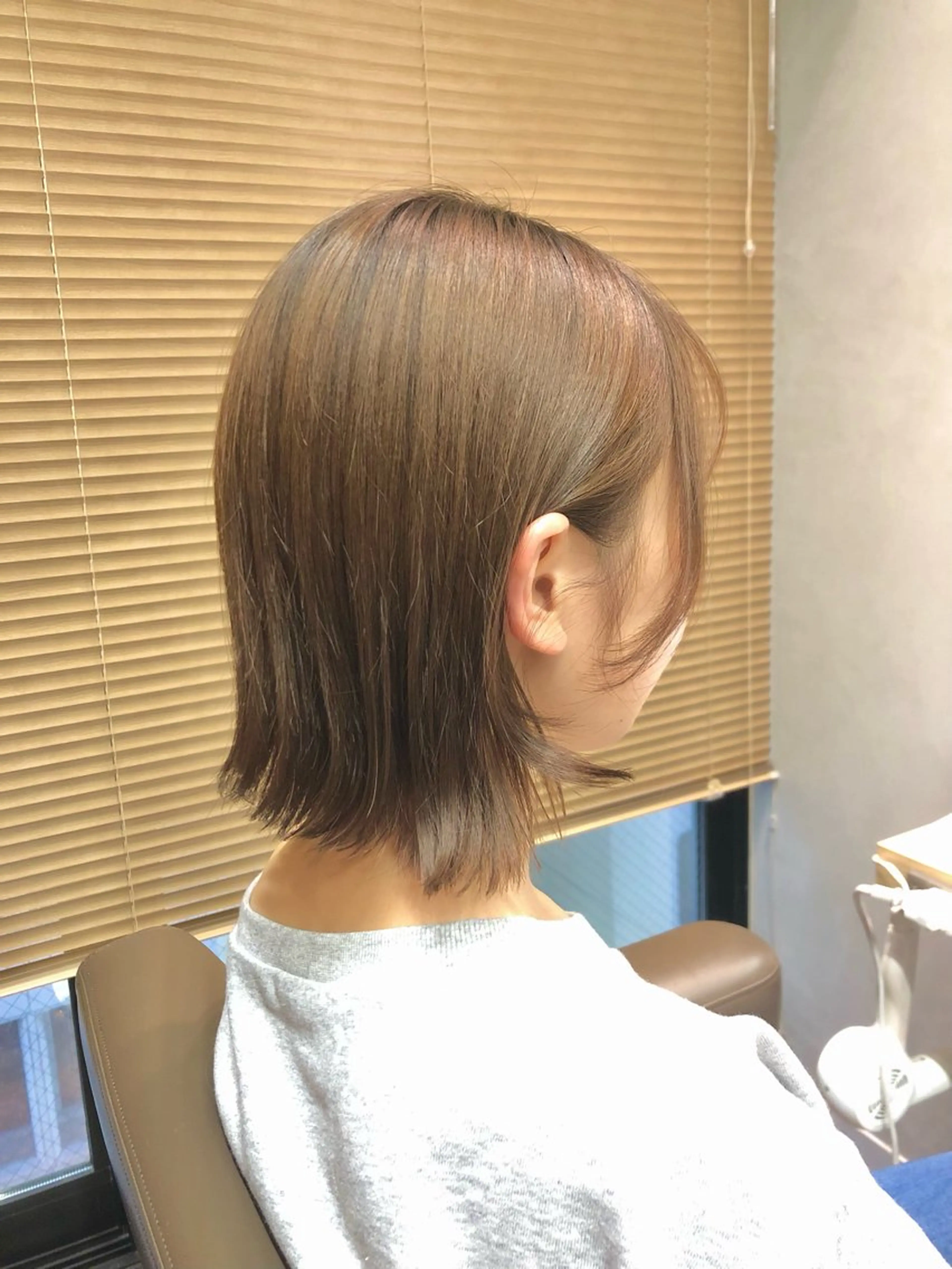 ミディアム ヘアアレンジ ボブ 🎀縮毛矯正.暗髪 .艶髪🩶ちひろのヘアスタイル