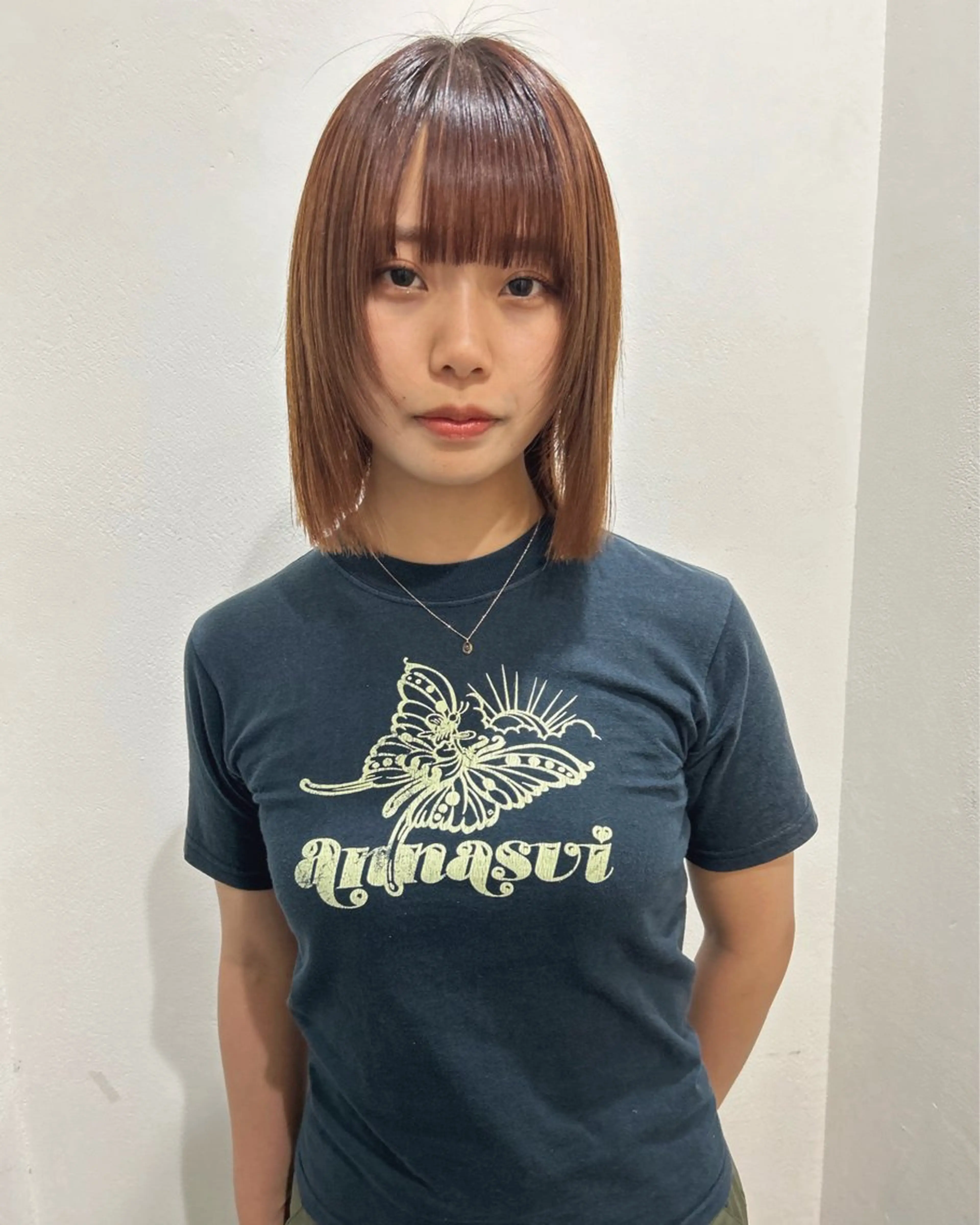 ミディアム パーマ ストレートパーマ カット 縮毛矯正 トリートメント Loom.所属・村上雅人 ナチュラルモードのヘアスタイル