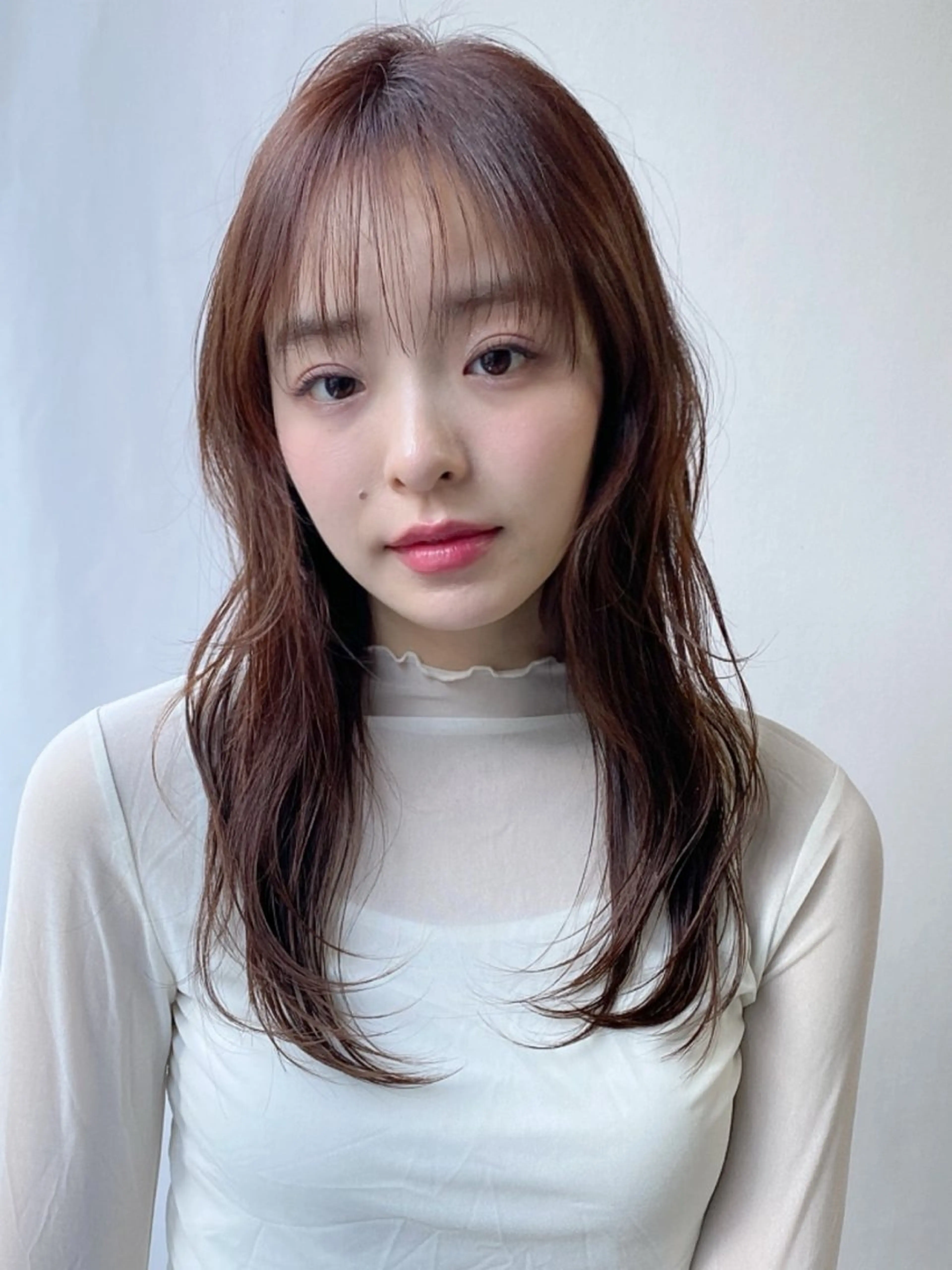セミロング カラー ピンクカラー カット ヘアカラー トリートメント 佐藤 侑哉のヘアスタイル