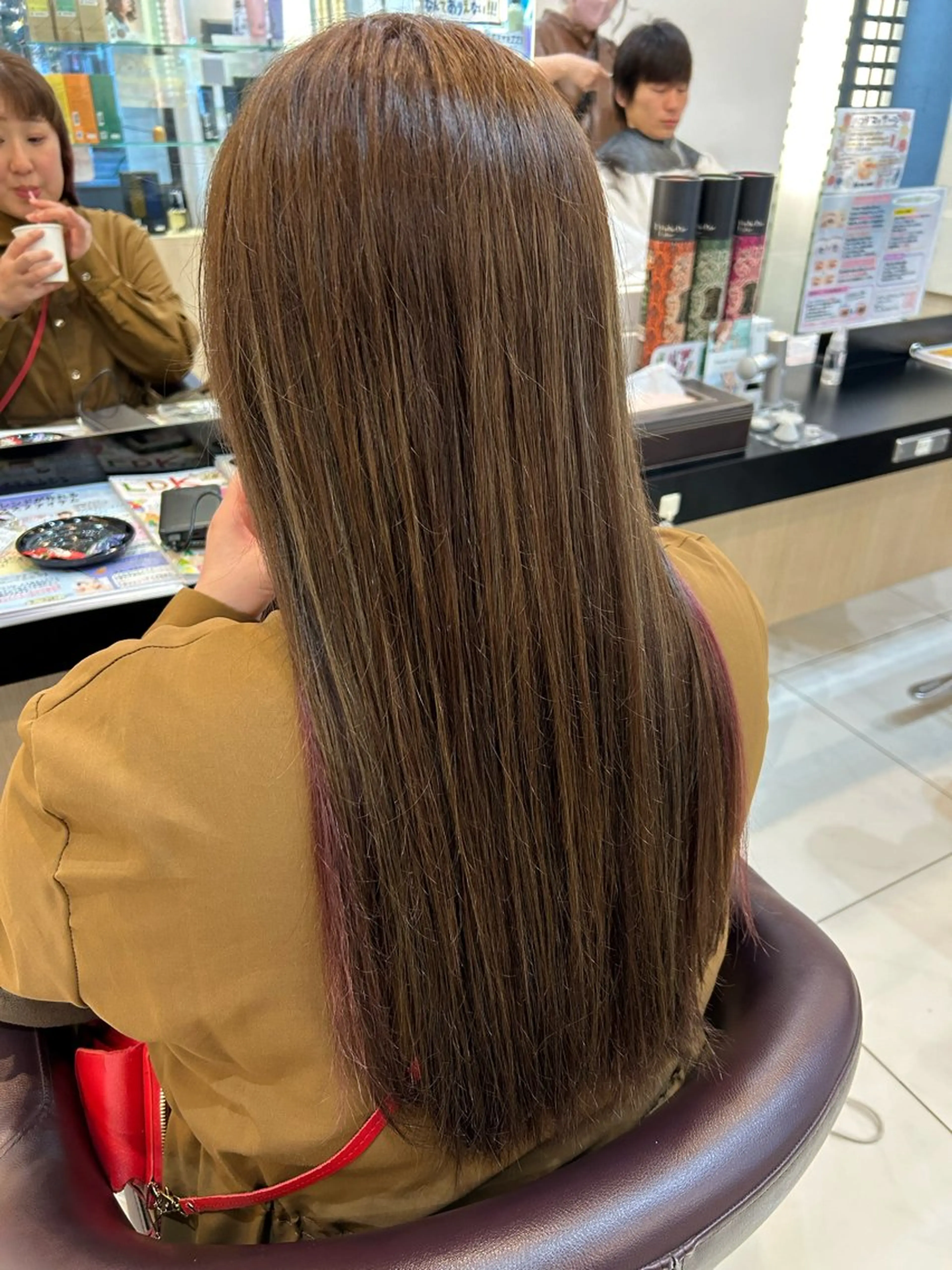 ロング カラー ヘアカラー たけだゆめ ダブルカラーのヘアスタイル