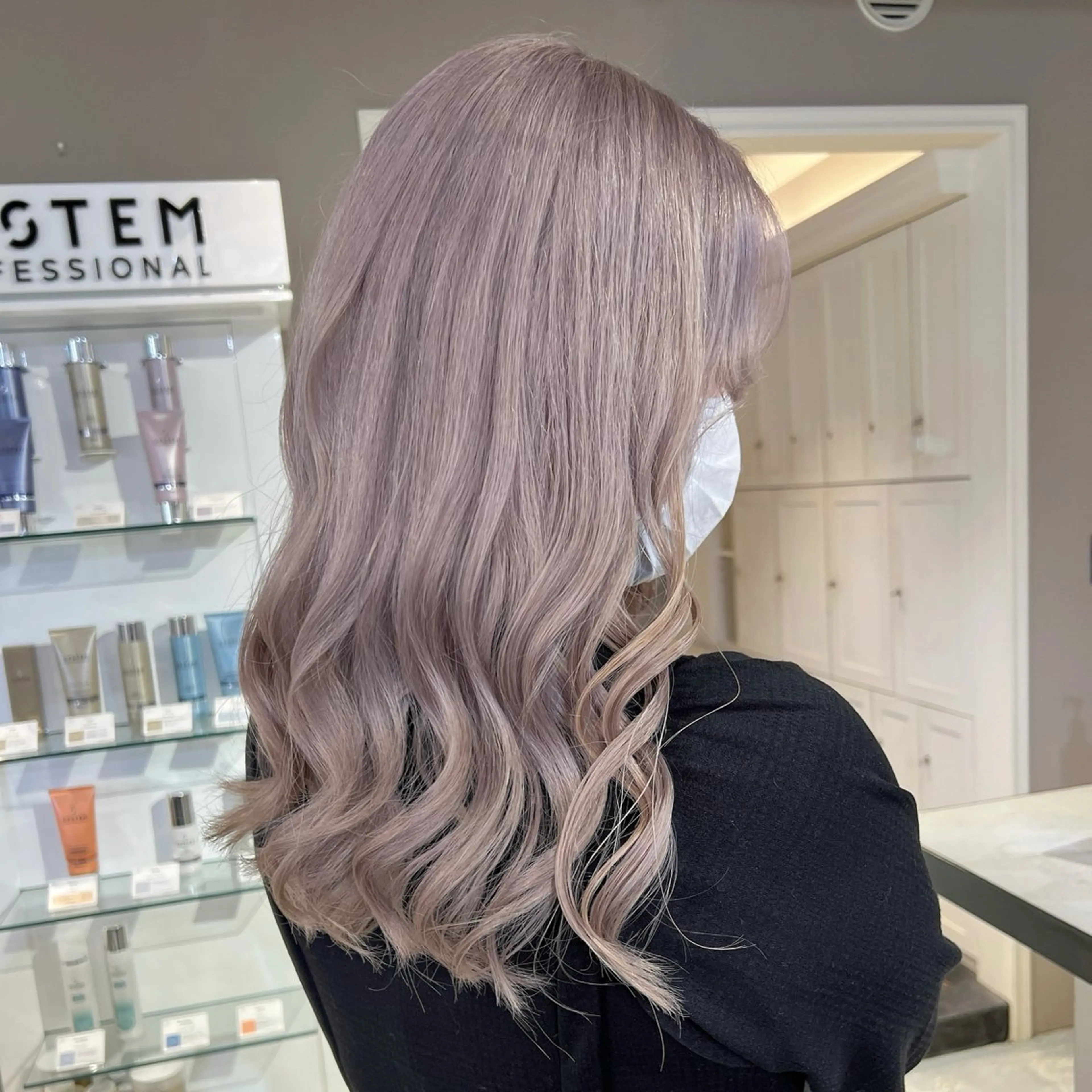 セミロング カラー ブリーチ ケアブリーチ グレージュ カット ヘアカラー レイヤーカット/韓国 艶カラー🪄REN.のヘアスタイル
