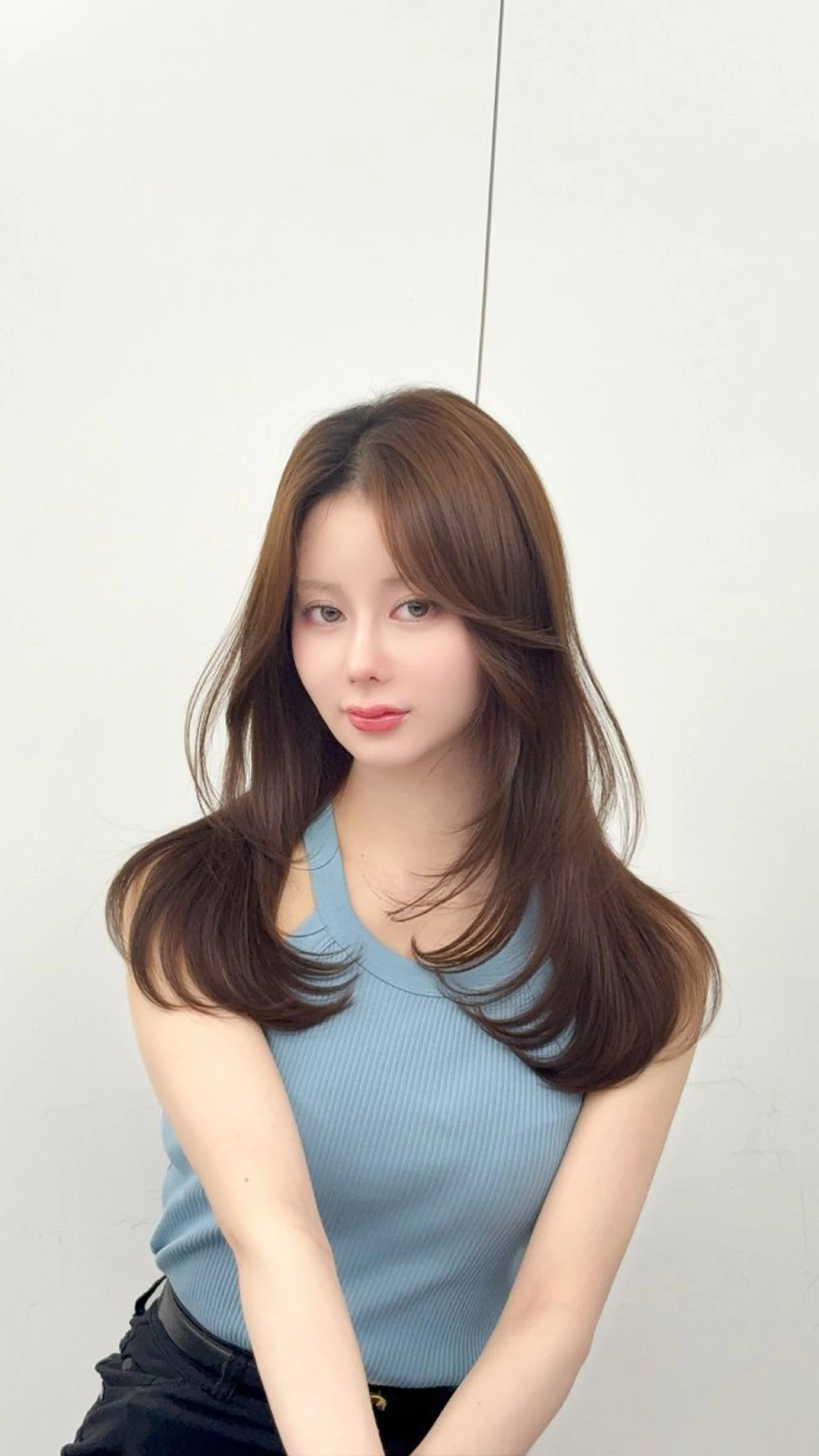 ロング カラー カット ヘアカラー トリートメント 足立 遥奈のヘアスタイル