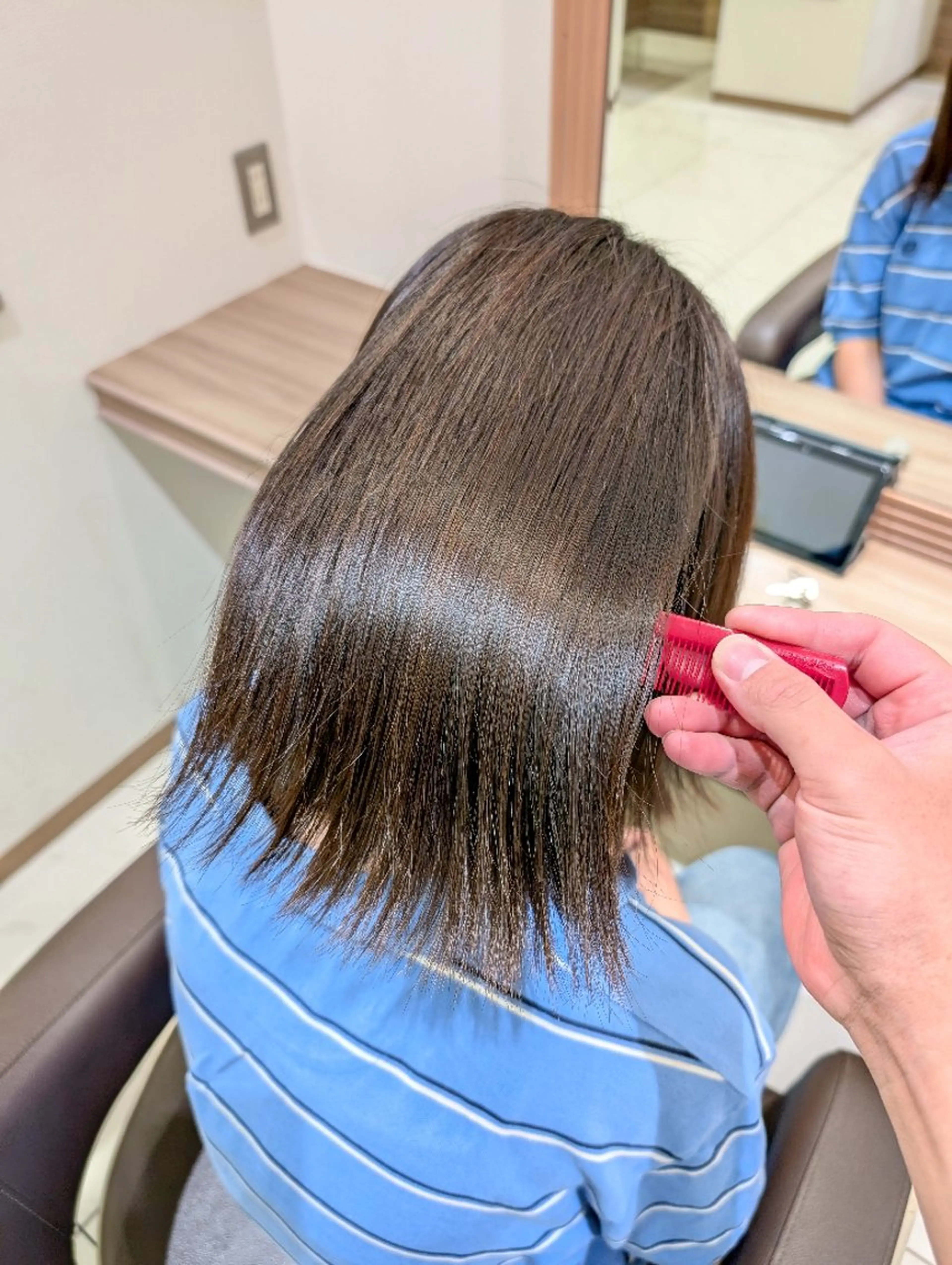 ミディアム 縮毛矯正 稲次 結人のヘアスタイル