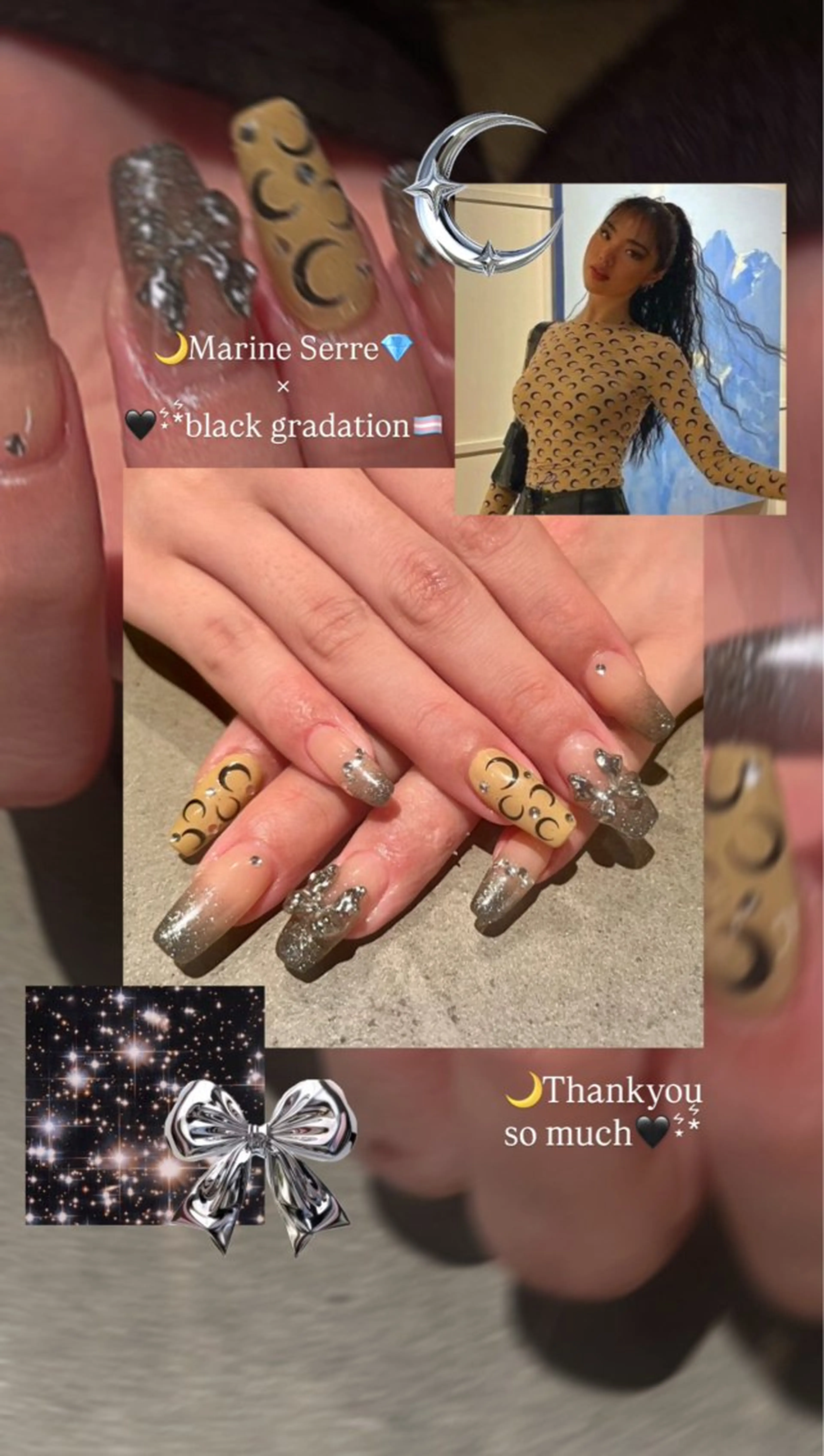 ネイル グラデーション シルバー ハンドネイル ウエチ ノリカ🐸のネイルデザイン