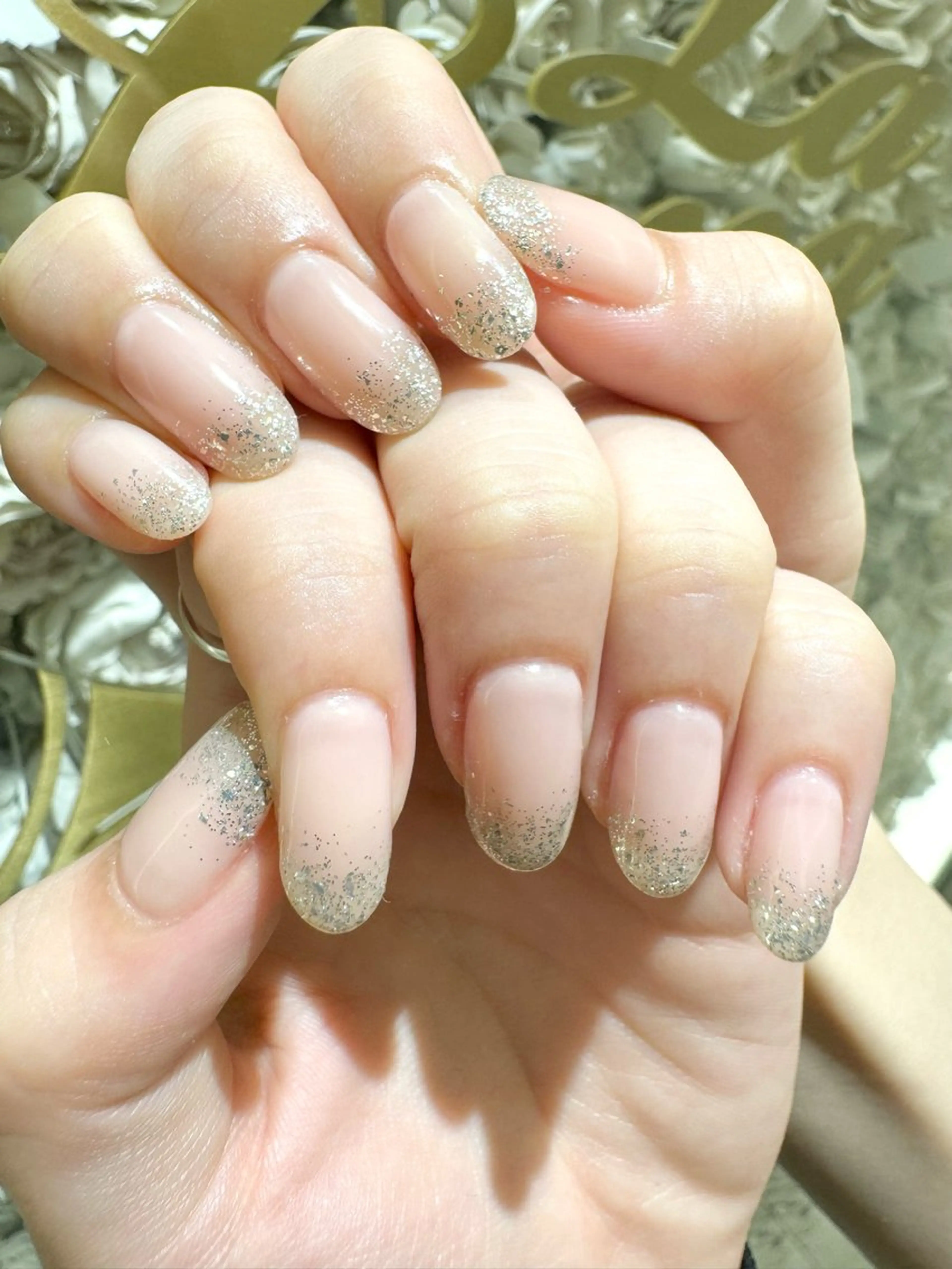 ネイル ラメ(グリッター) ラメグラデーション ハンドネイル La Luna アヤカのネイルデザイン