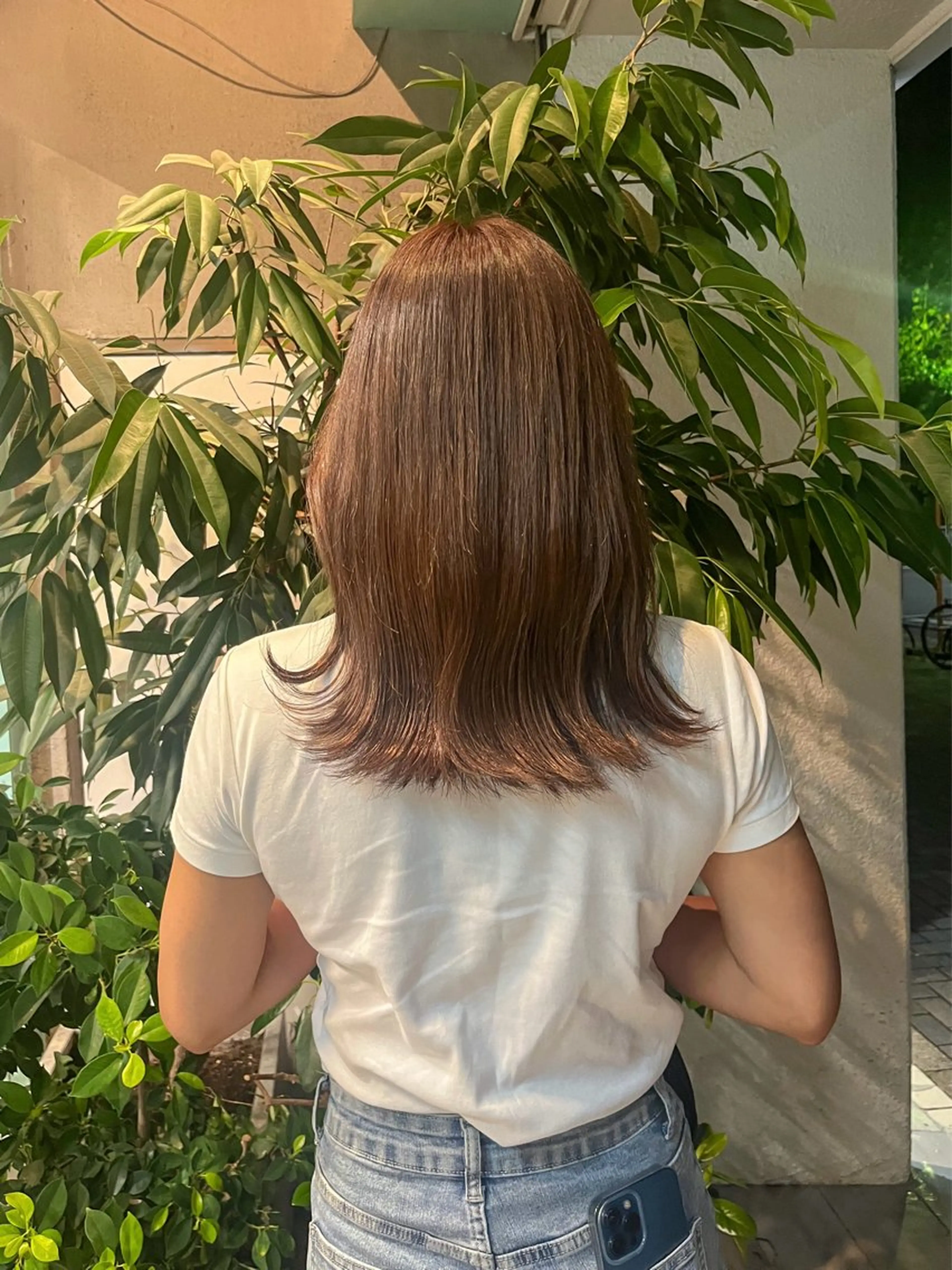 ミディアム カラー ブリーチ ブラウンカラー ブリーチなしカラー 外ハネヘア カット トリートメント こっくりカラー/艶髪 /amy.山口瑞稀のヘアスタイル