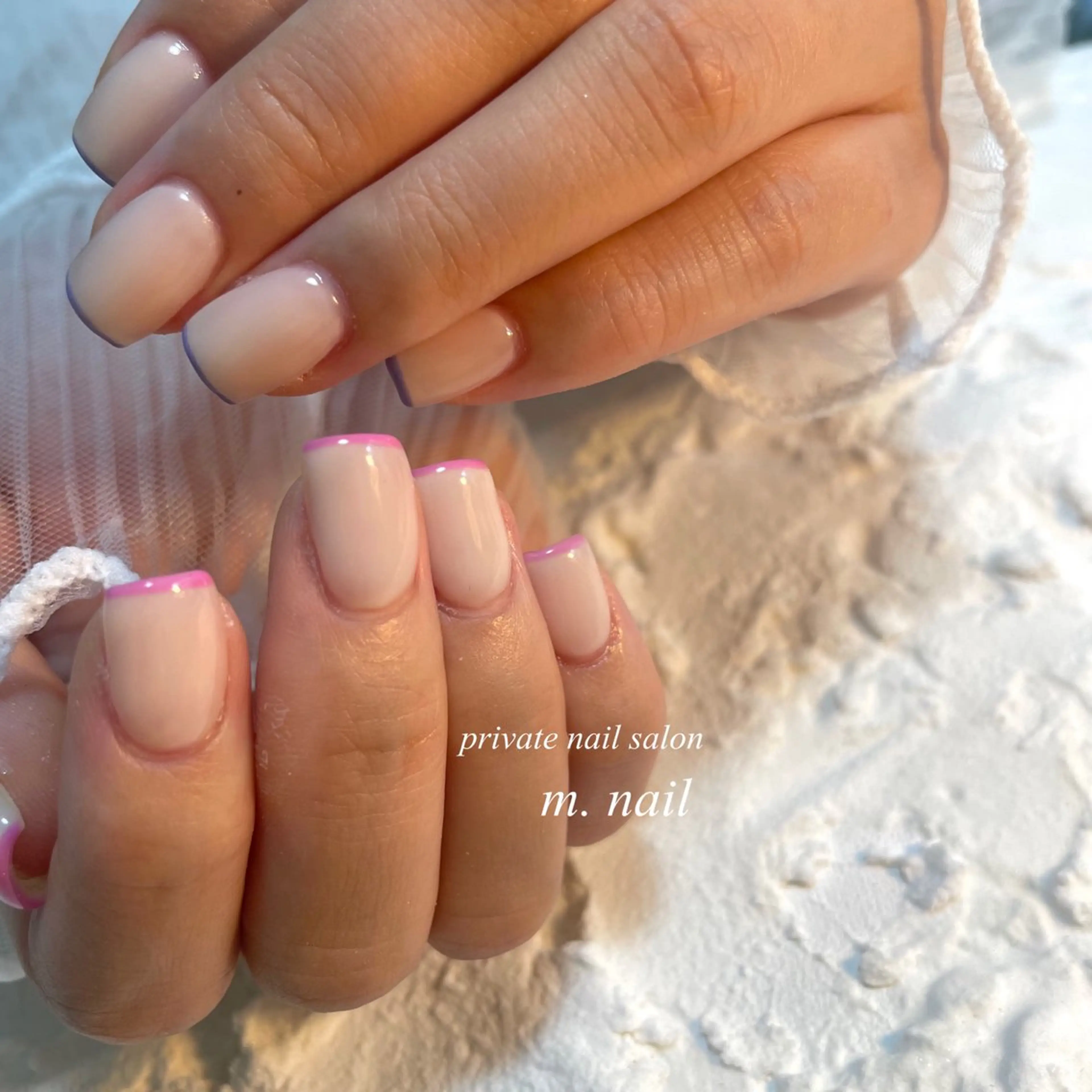 ネイル フレンチネイル 韓国ネイル シンプルネイル m.nail salonのネイルデザイン