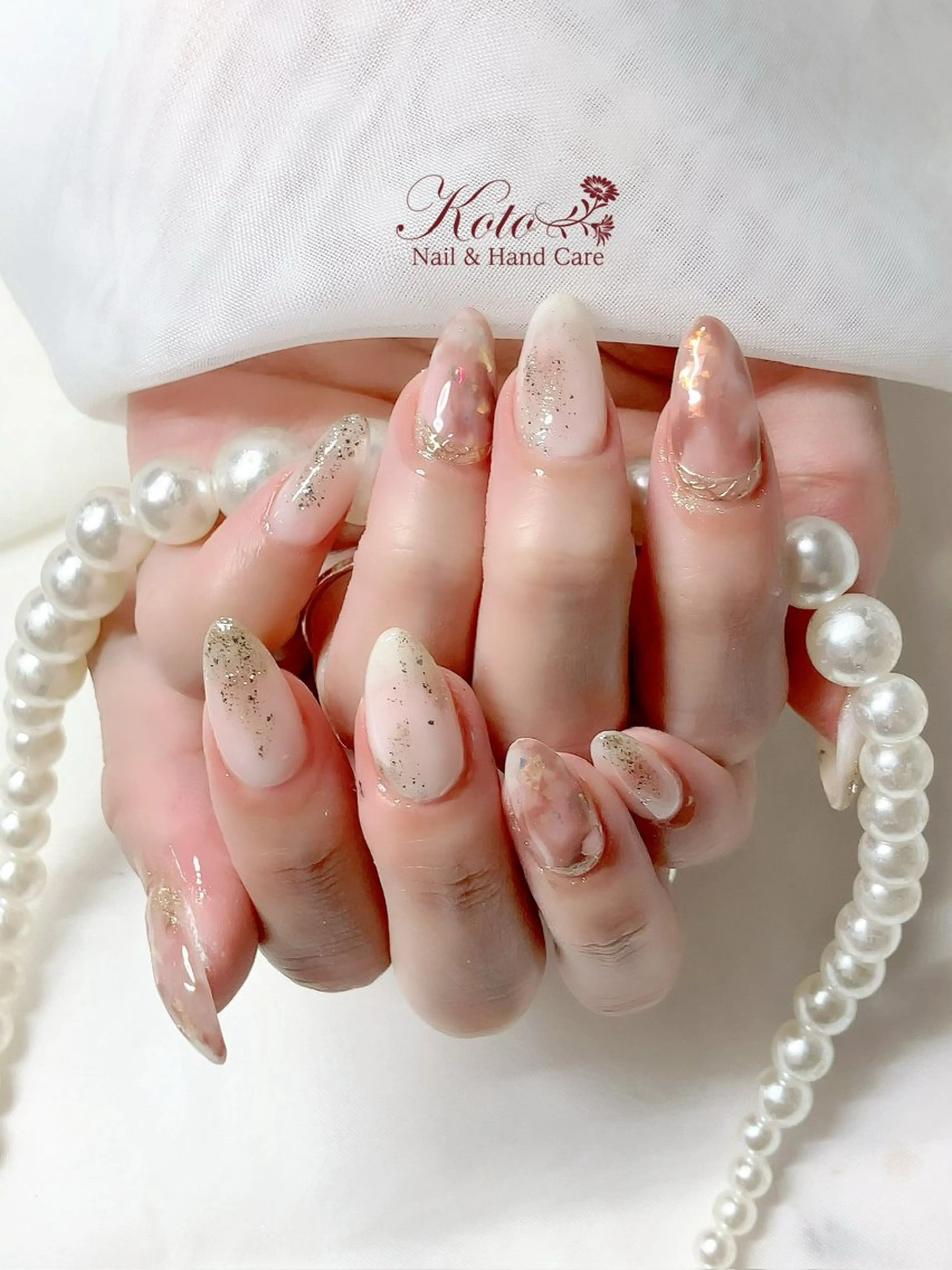 ネイル 長さ出し ジェルネイル 持ち込み ニュアンスネイル 赤色 ハンドネイル Nail Salon KOTOのネイルデザイン