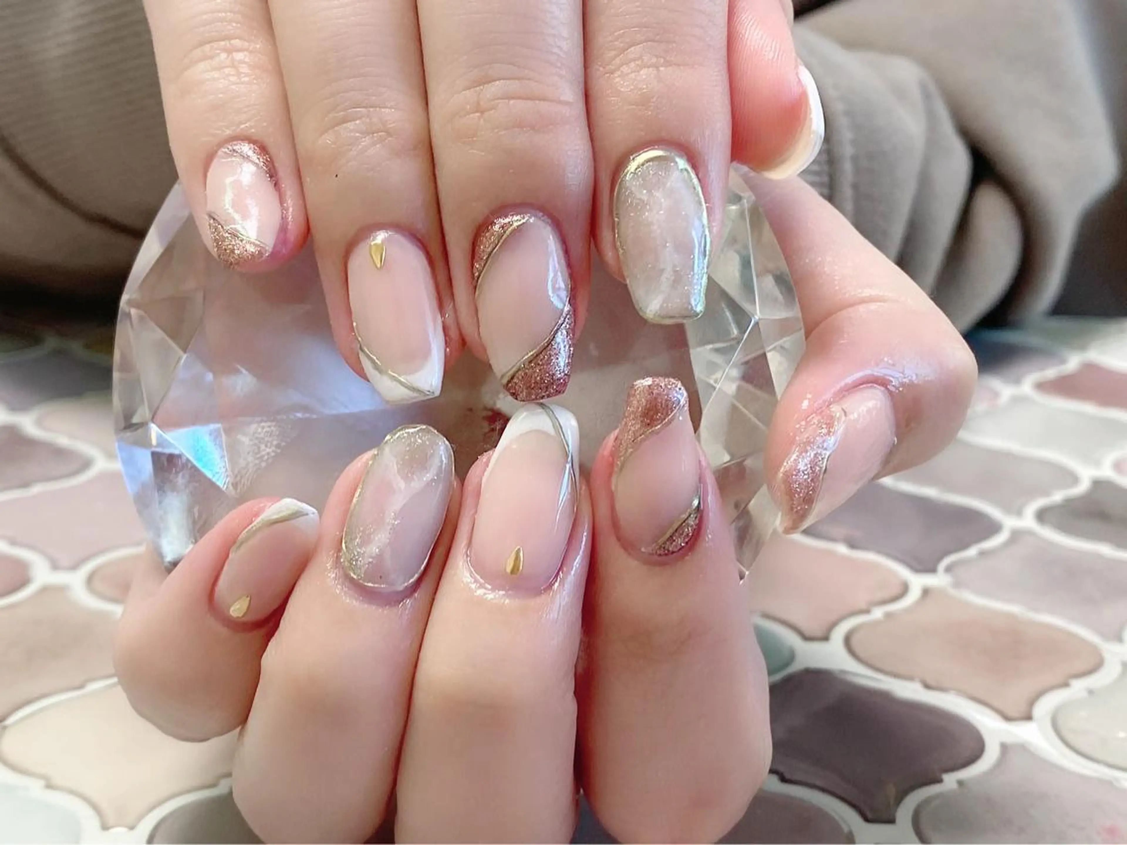 ネイル 痛ネイル/ワンホン/ フィルイン/長さだしのネイルデザイン