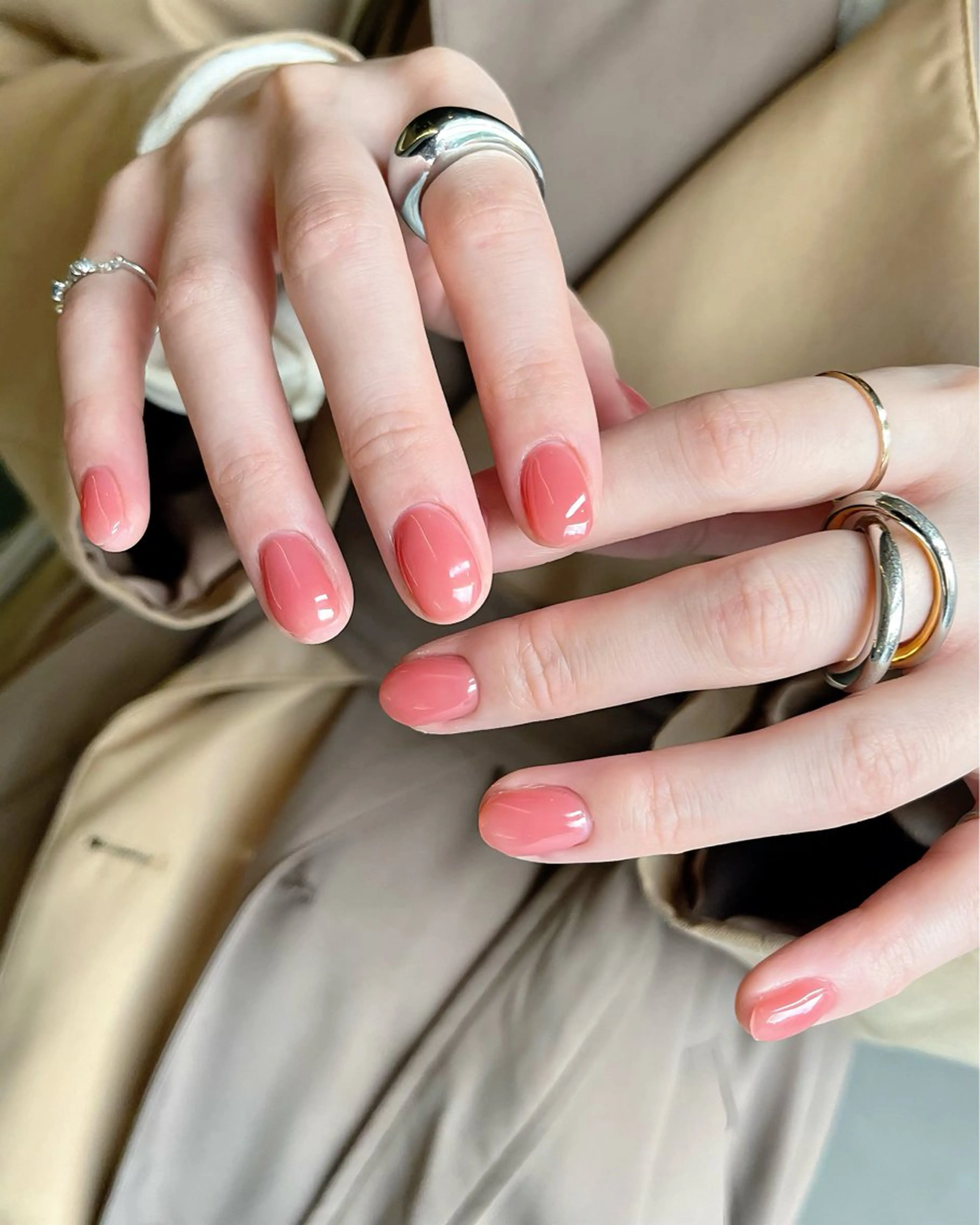 ネイル オフィスネイル ワンカラーネイル リボン 夏ネイル ワンホンネイル ハンドネイル ハンドケア 🫧OPELIA NAIL渋谷🫧のネイルデザイン